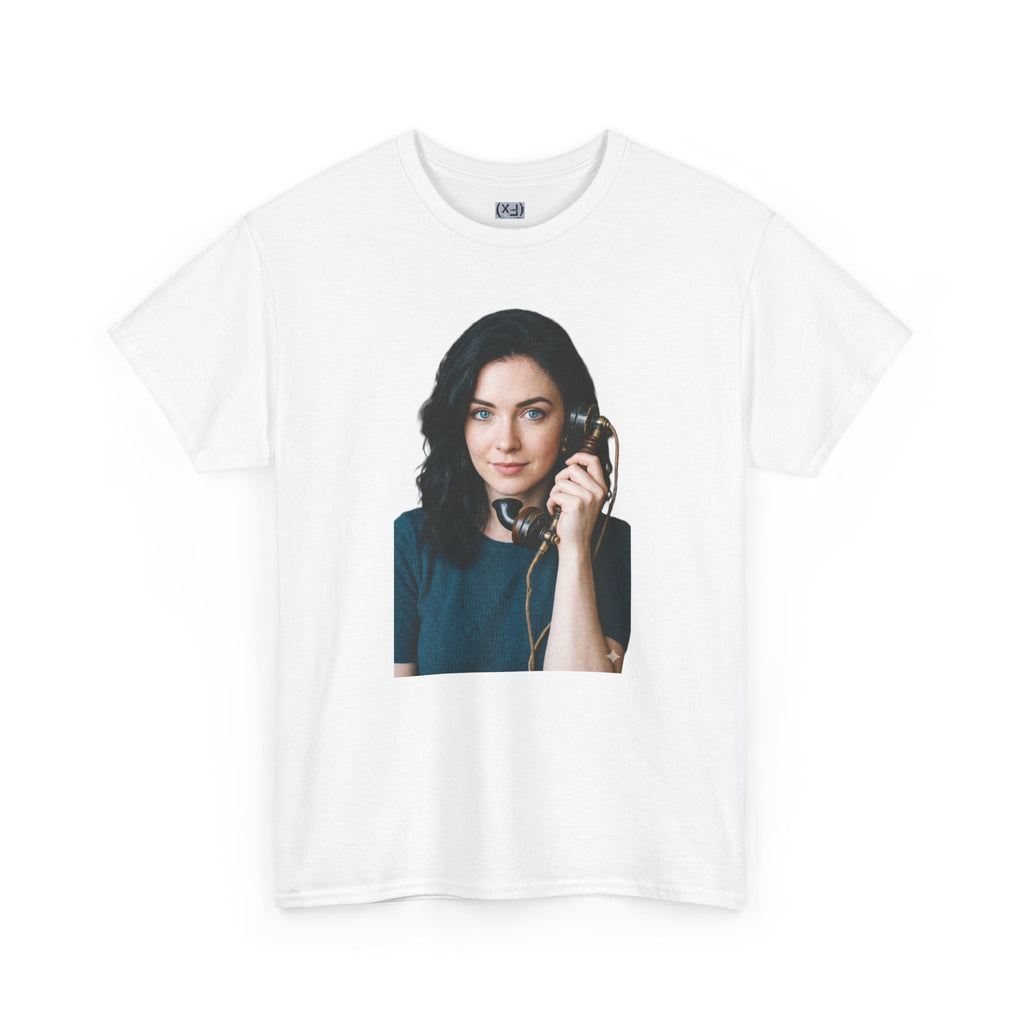 Portrait Graphic Tee — Retro Phone Photo Print T-Shirt Unisex