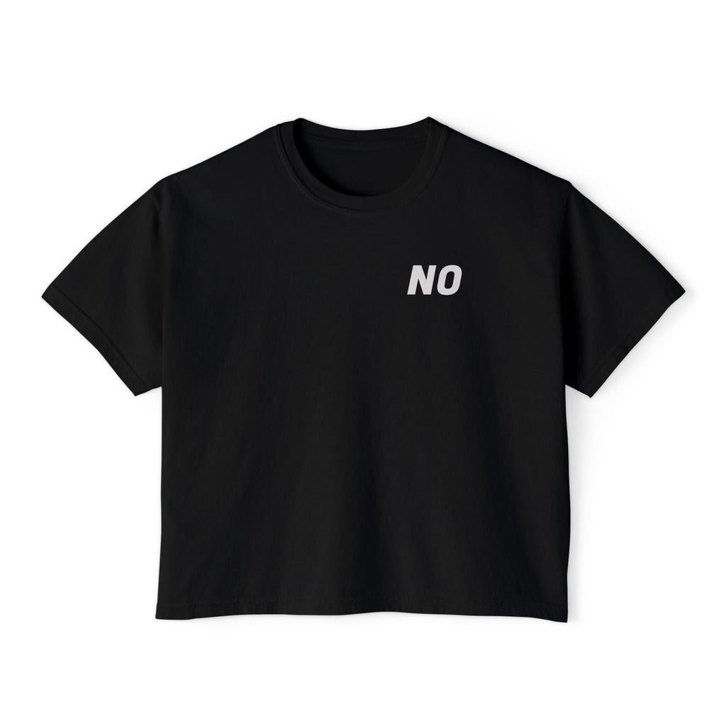 Women's Boxy Tee — Cropped 'NO' Statement Shirt Unisex