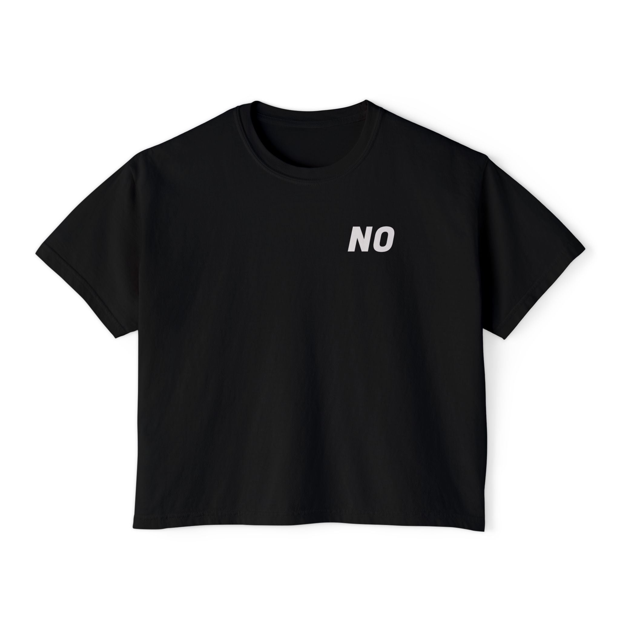 Women's Boxy Tee — Cropped 'NO' Statement Shirt Unisex