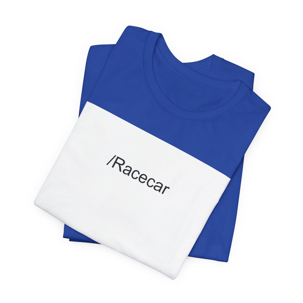 Minimalist Racecar Text T-Shirt Unisex