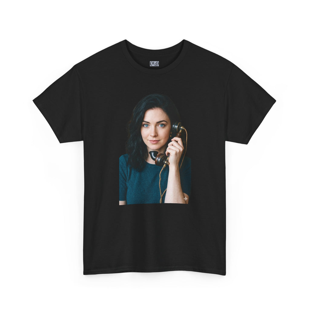 Portrait Graphic Tee — Retro Phone Photo Print T-Shirt Unisex