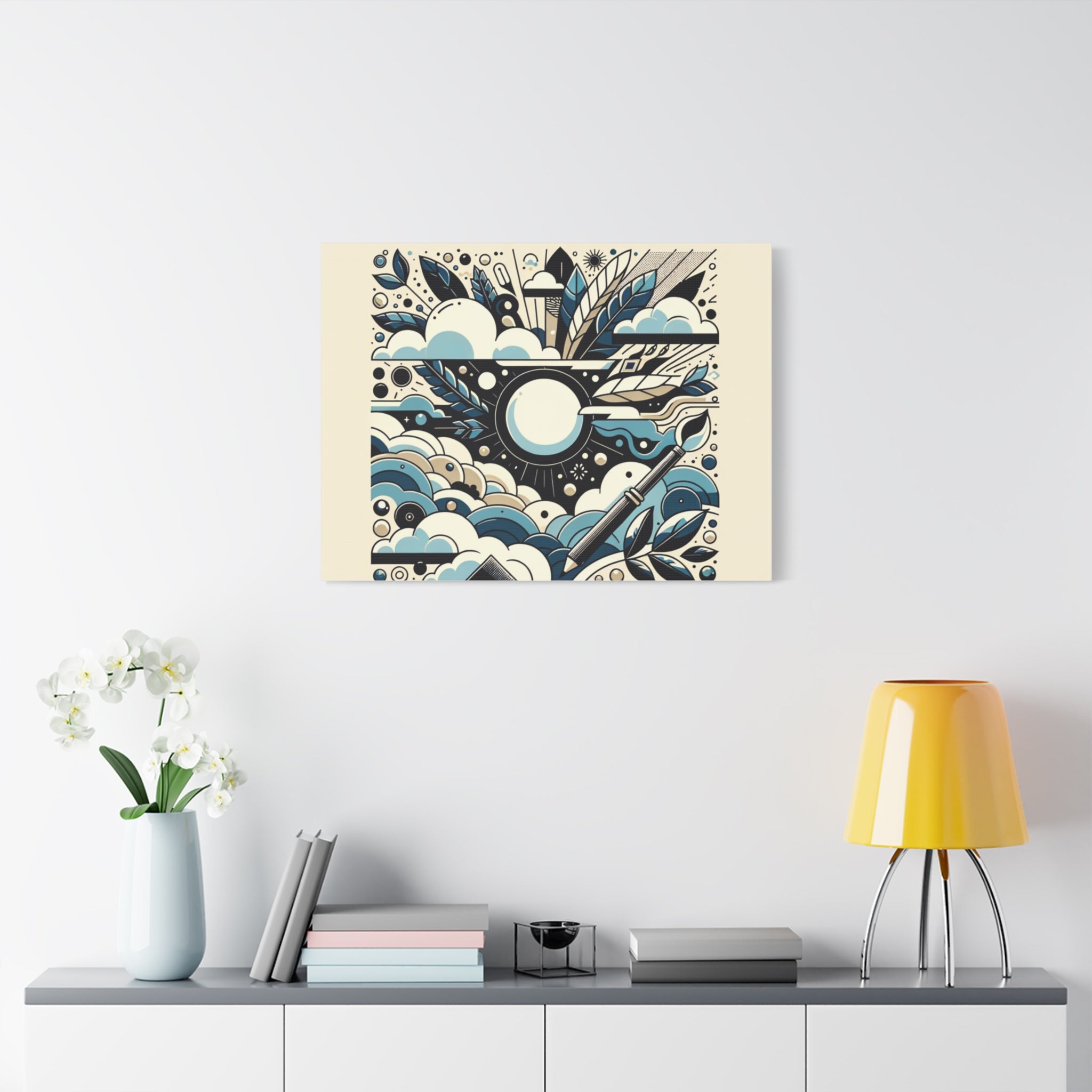 Organic Curves Matte Canvas Wall Art — Calming Office Decor