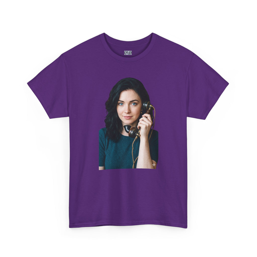 Portrait Graphic Tee — Retro Phone Photo Print T-Shirt Unisex