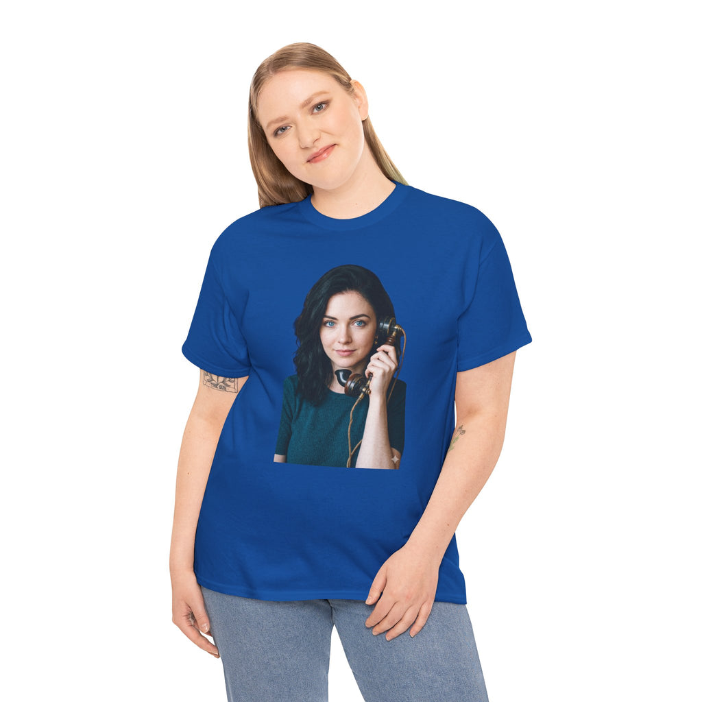 Portrait Graphic Tee — Retro Phone Photo Print T-Shirt Unisex