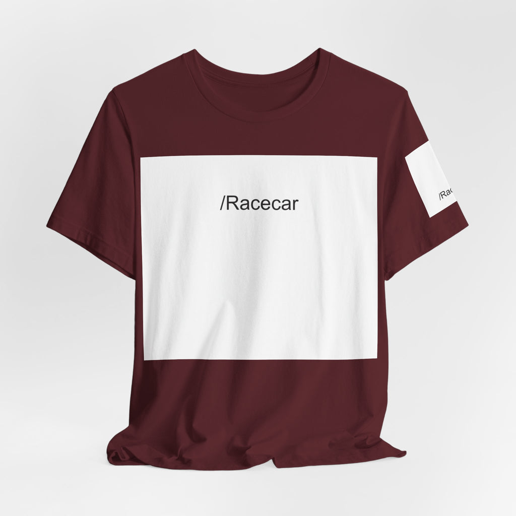 Minimalist Racecar Text T-Shirt Unisex