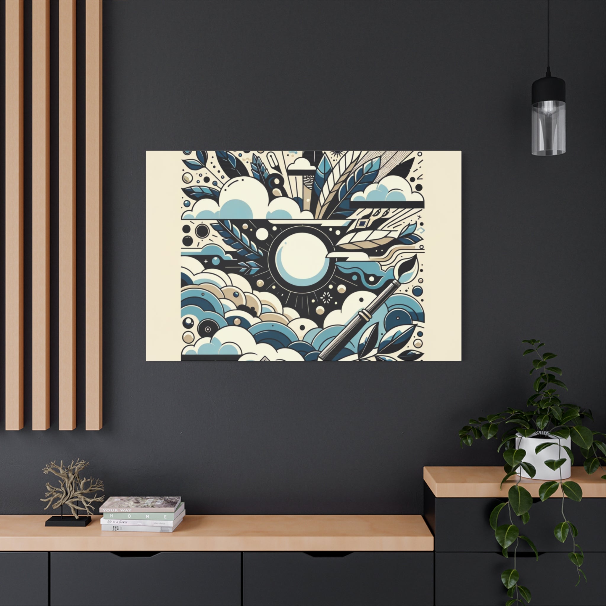 Organic Curves Matte Canvas Wall Art — Calming Office Decor