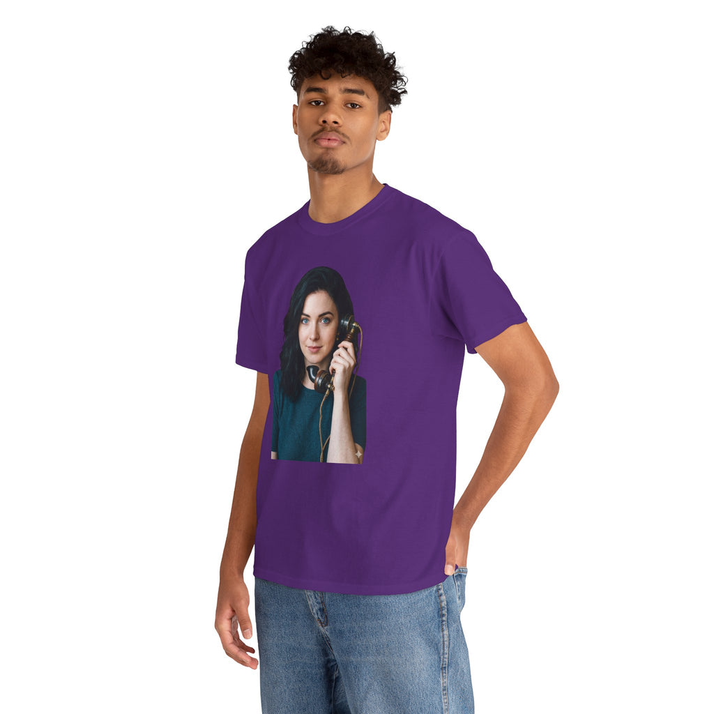 Portrait Graphic Tee — Retro Phone Photo Print T-Shirt Unisex