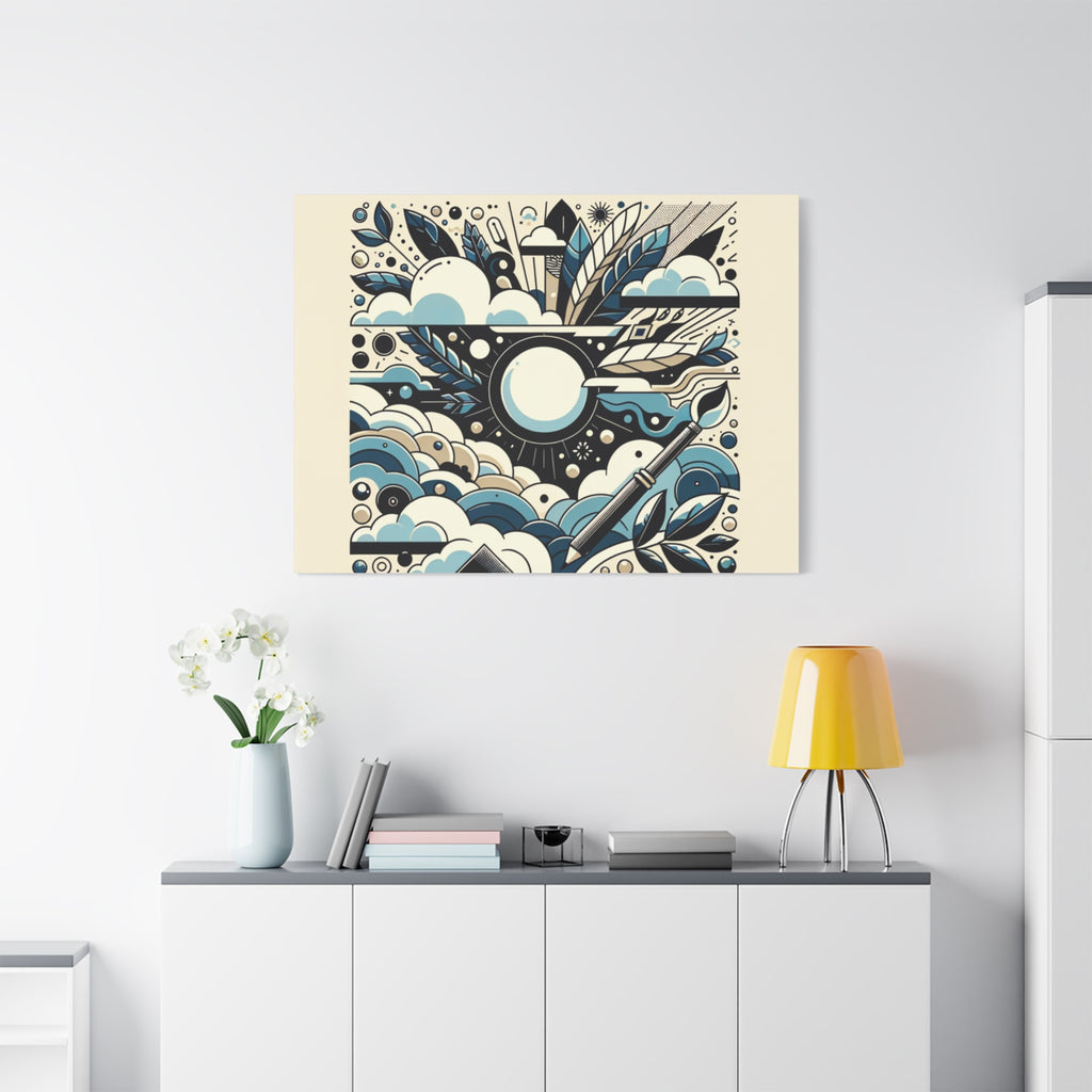 Organic Curves Matte Canvas Wall Art — Calming Office Decor