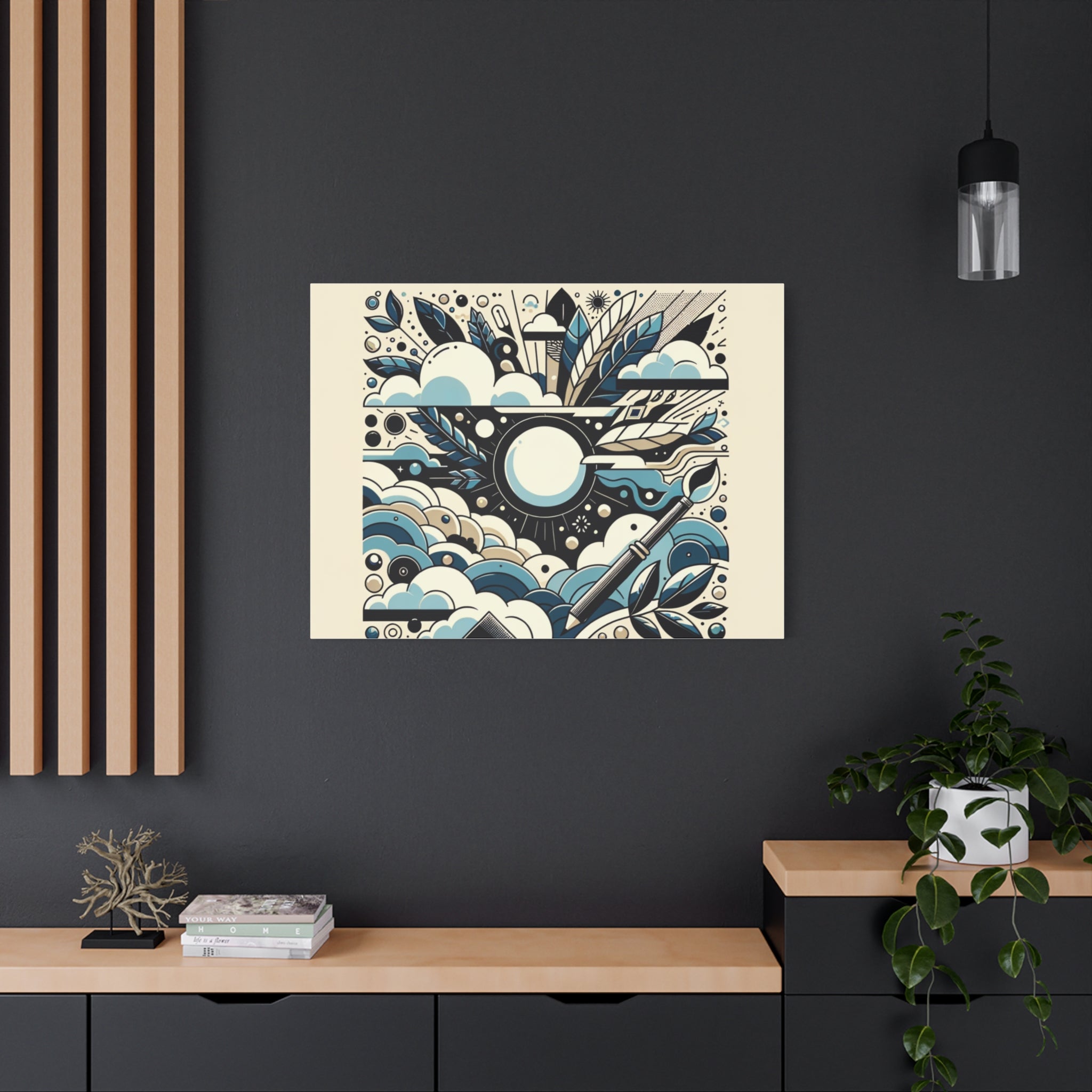 Organic Curves Matte Canvas Wall Art — Calming Office Decor