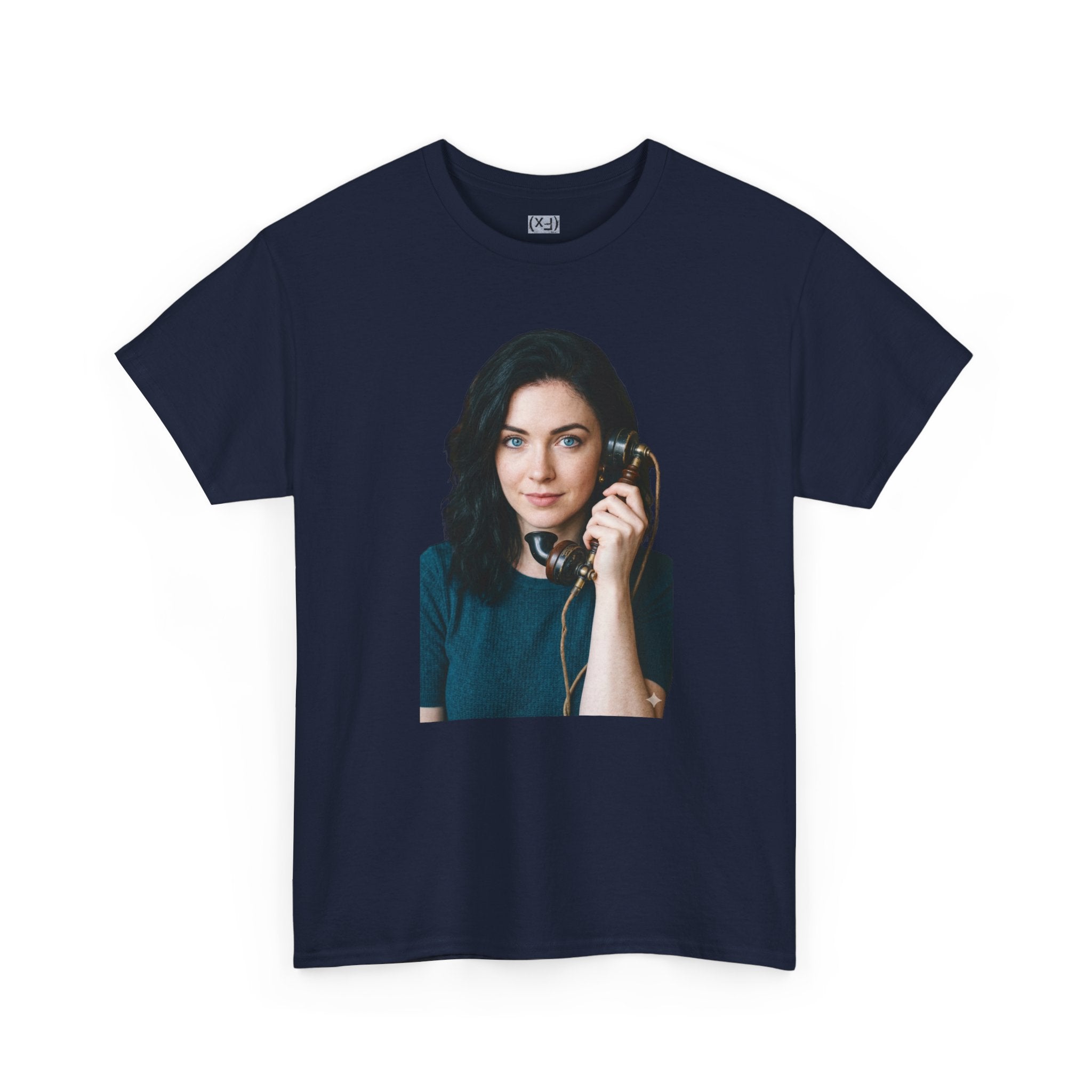 Portrait Graphic Tee — Retro Phone Photo Print T-Shirt Unisex