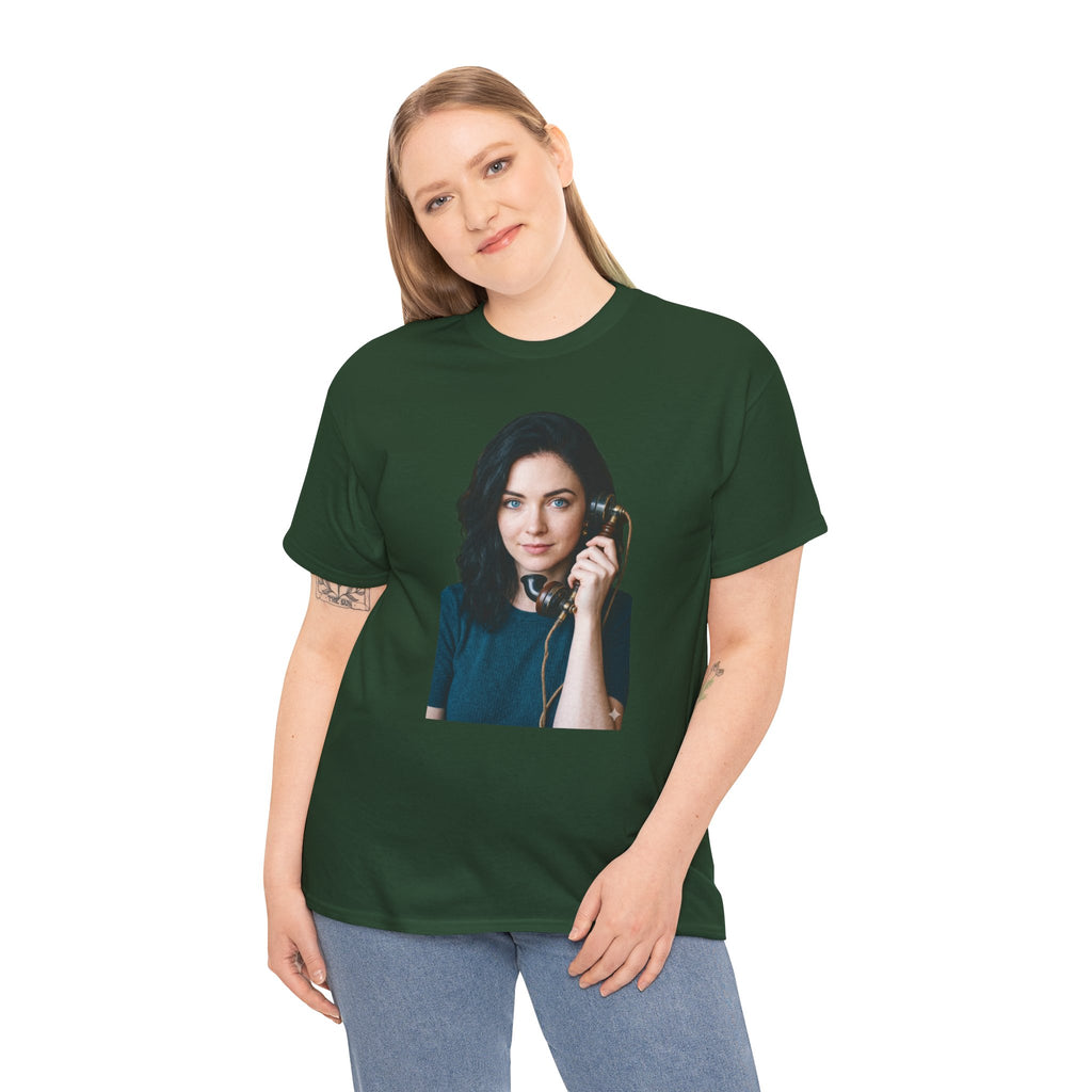 Portrait Graphic Tee — Retro Phone Photo Print T-Shirt Unisex