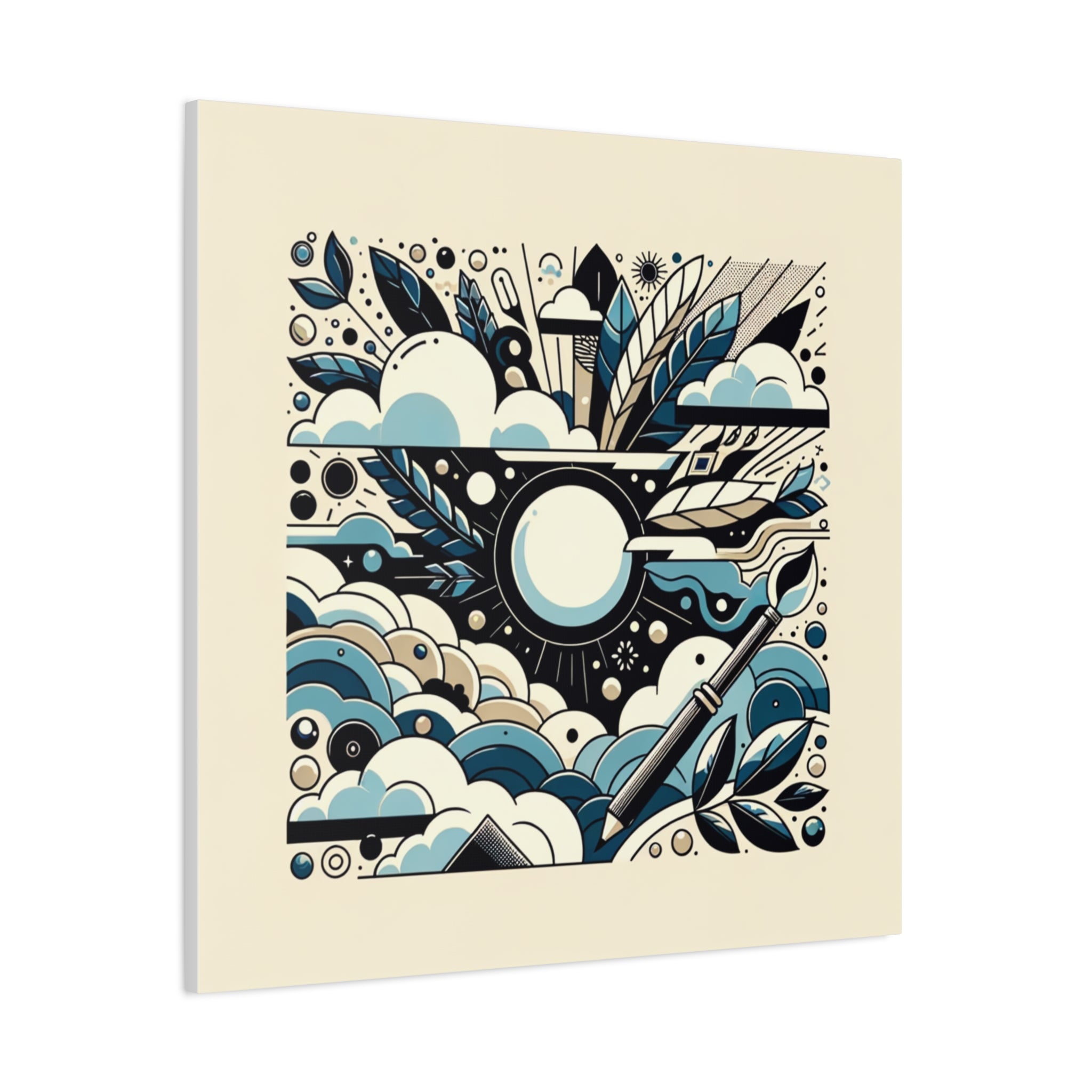 Organic Curves Matte Canvas Wall Art — Calming Office Decor