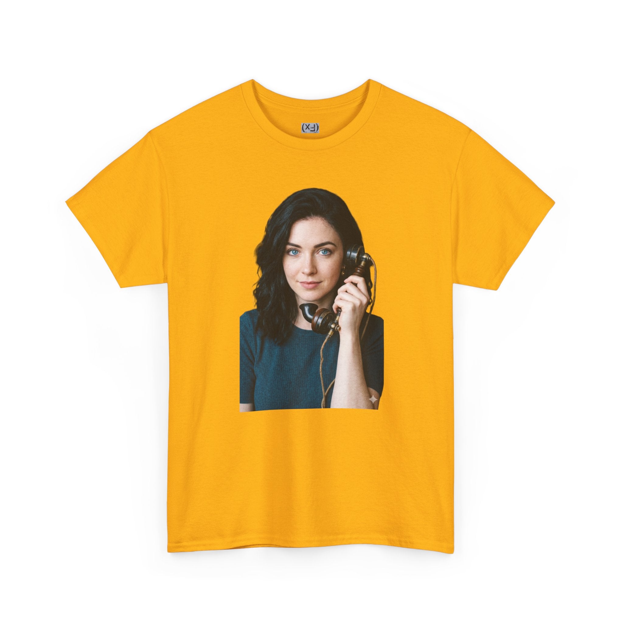 Portrait Graphic Tee — Retro Phone Photo Print T-Shirt Unisex