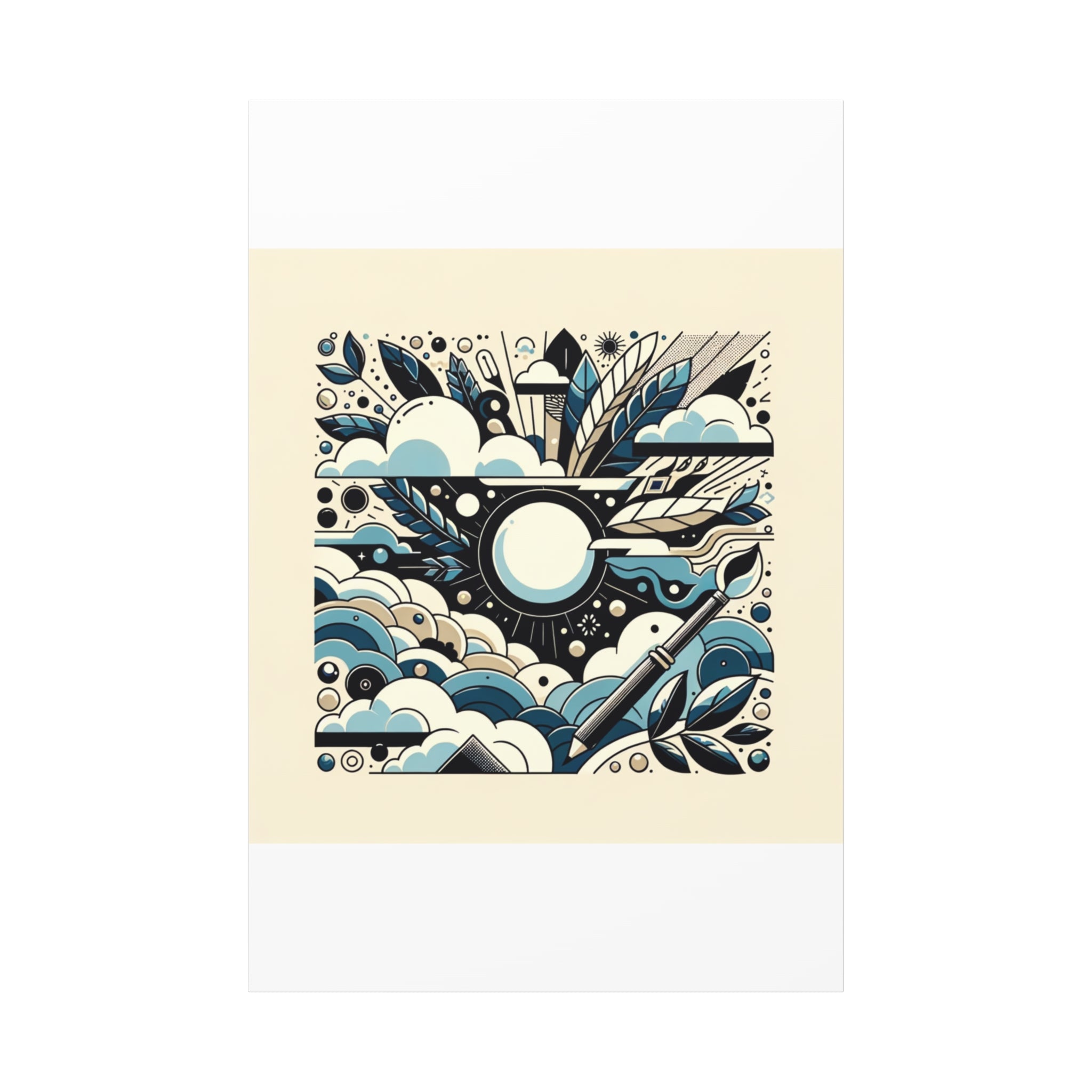 Organic Curves Matte Canvas Wall Art — Calming Office Decor
