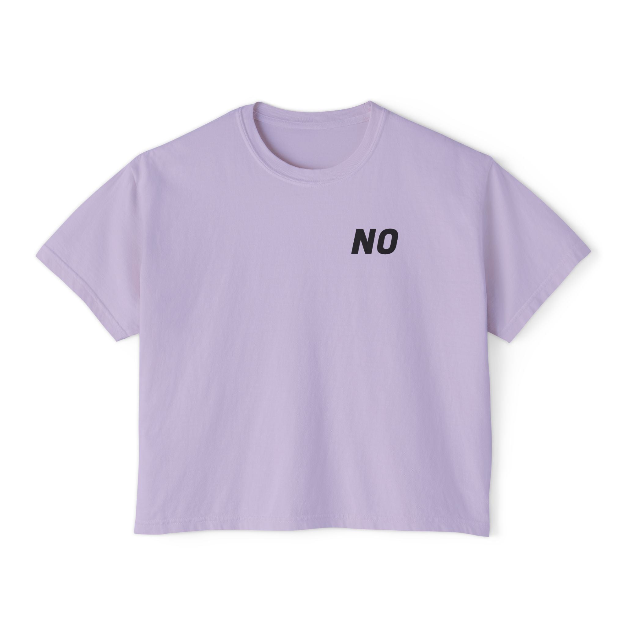 Women's Boxy Tee — Cropped 'NO' Statement Shirt Unisex