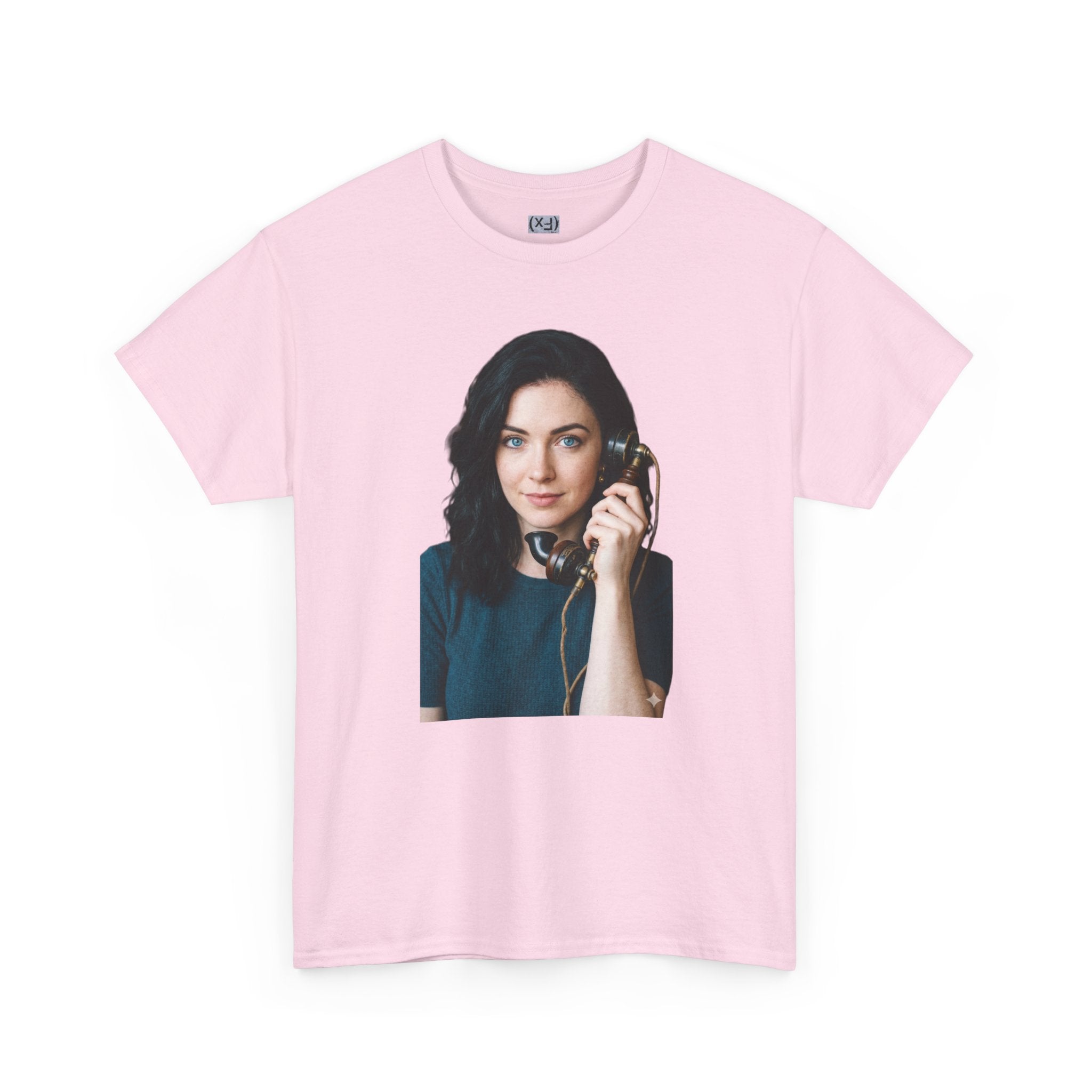 Portrait Graphic Tee — Retro Phone Photo Print T-Shirt Unisex