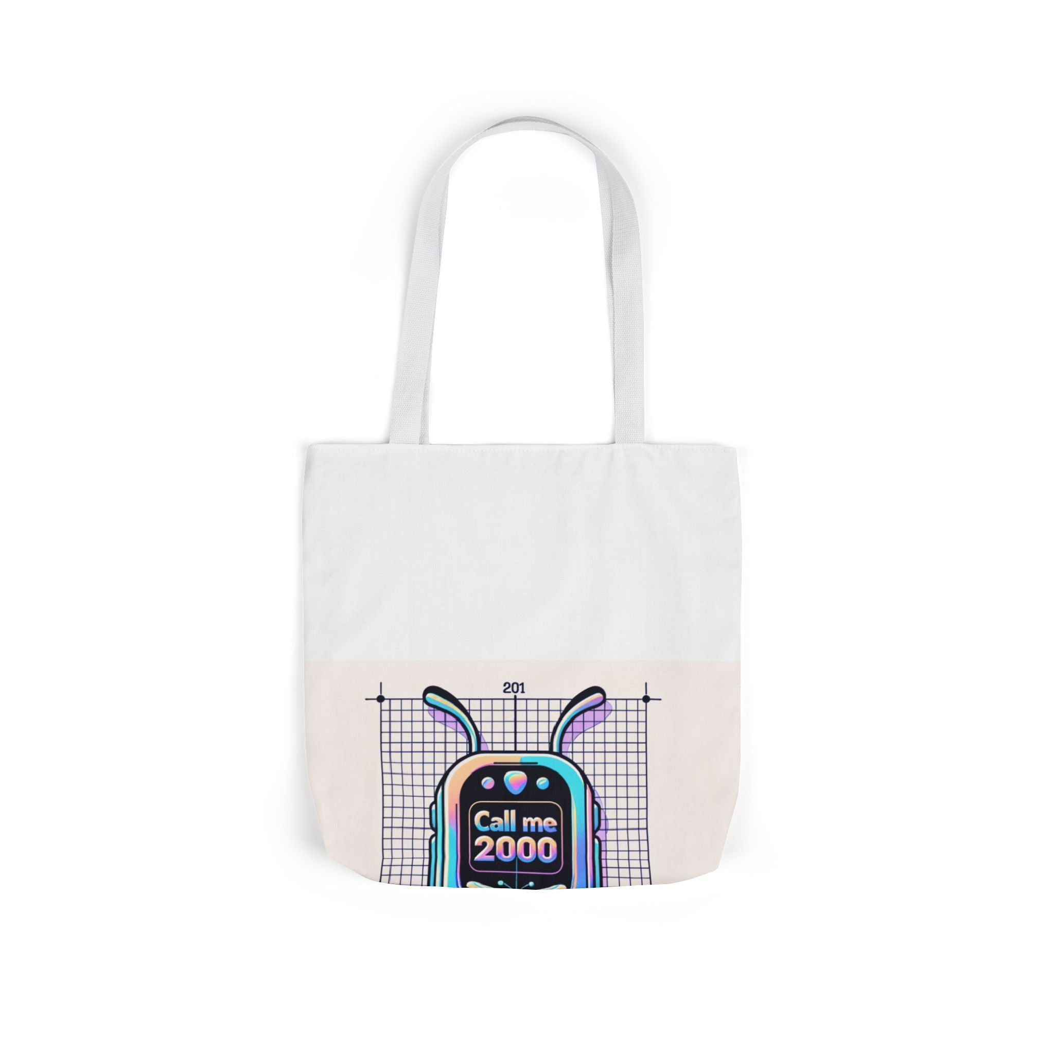 Holographic Y2K Flip Phone Tote Bag