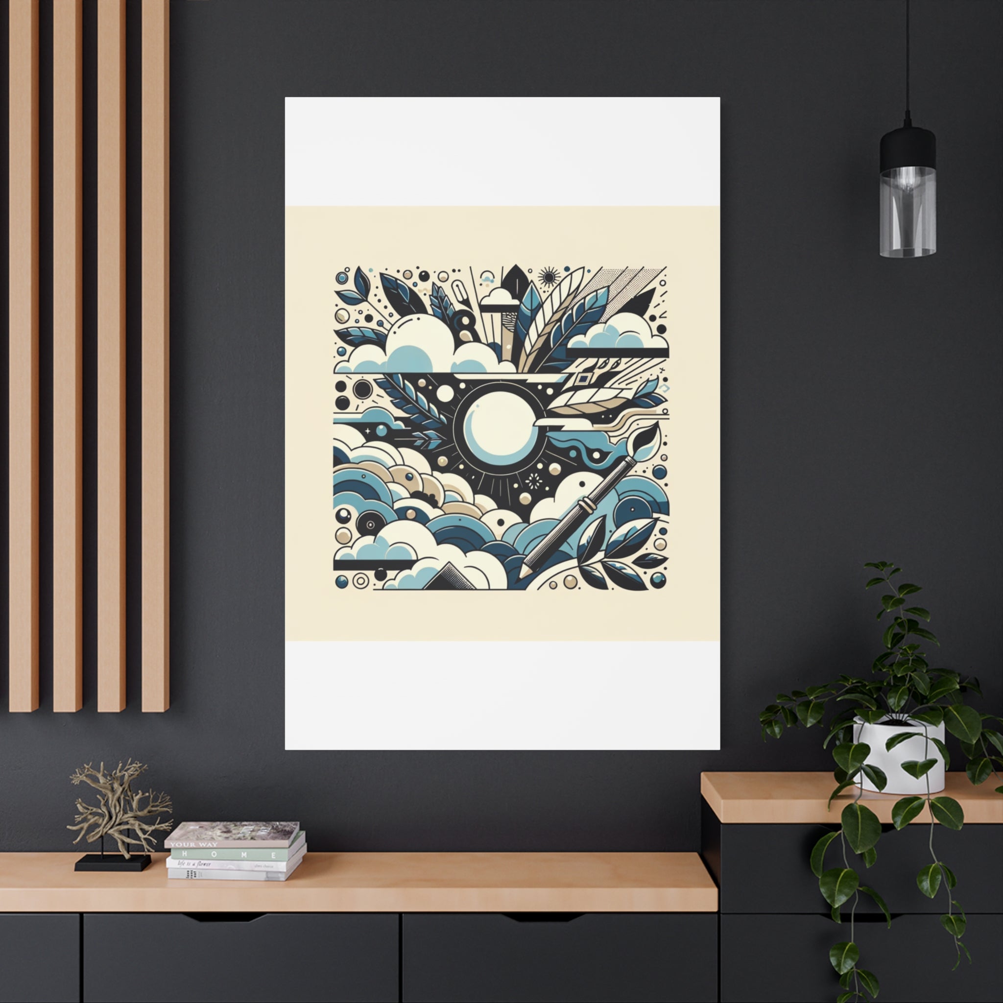 Organic Curves Matte Canvas Wall Art — Calming Office Decor