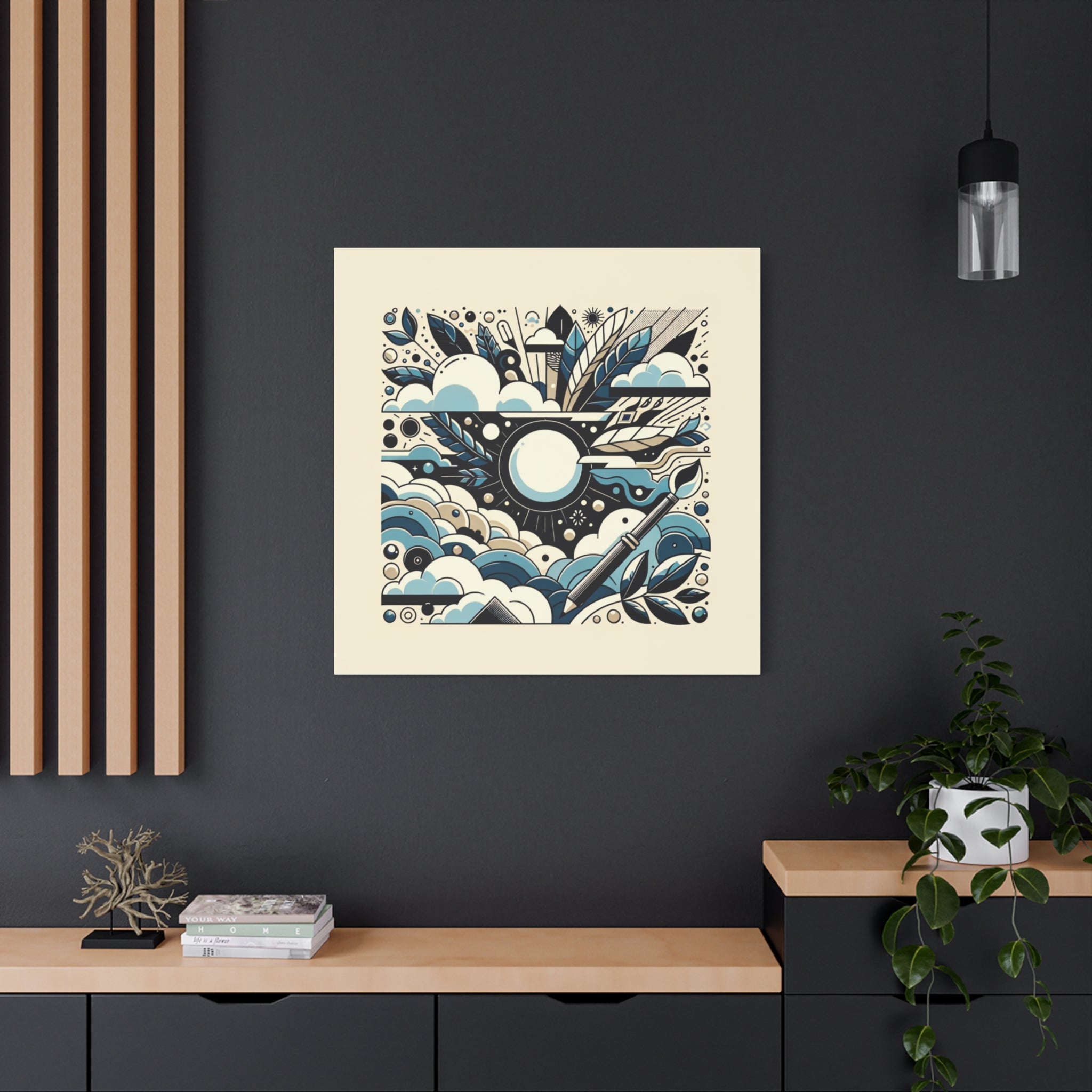 Organic Curves Matte Canvas Wall Art — Calming Office Decor