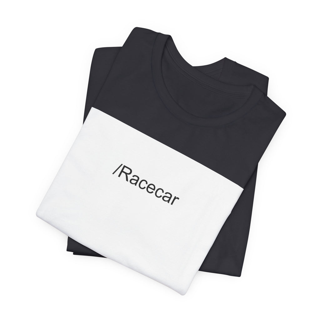 Minimalist Racecar Text T-Shirt Unisex