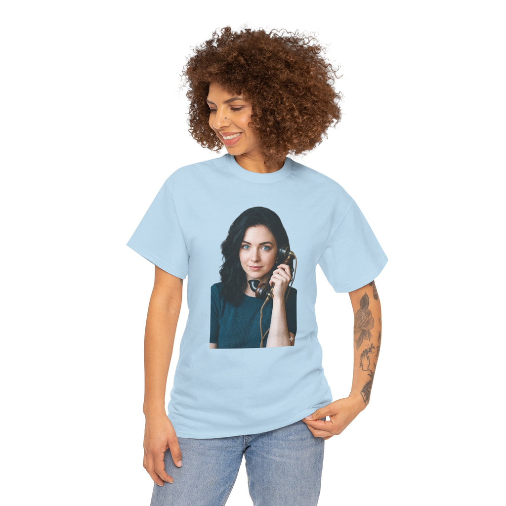Portrait Graphic Tee — Retro Phone Photo Print T-Shirt Unisex