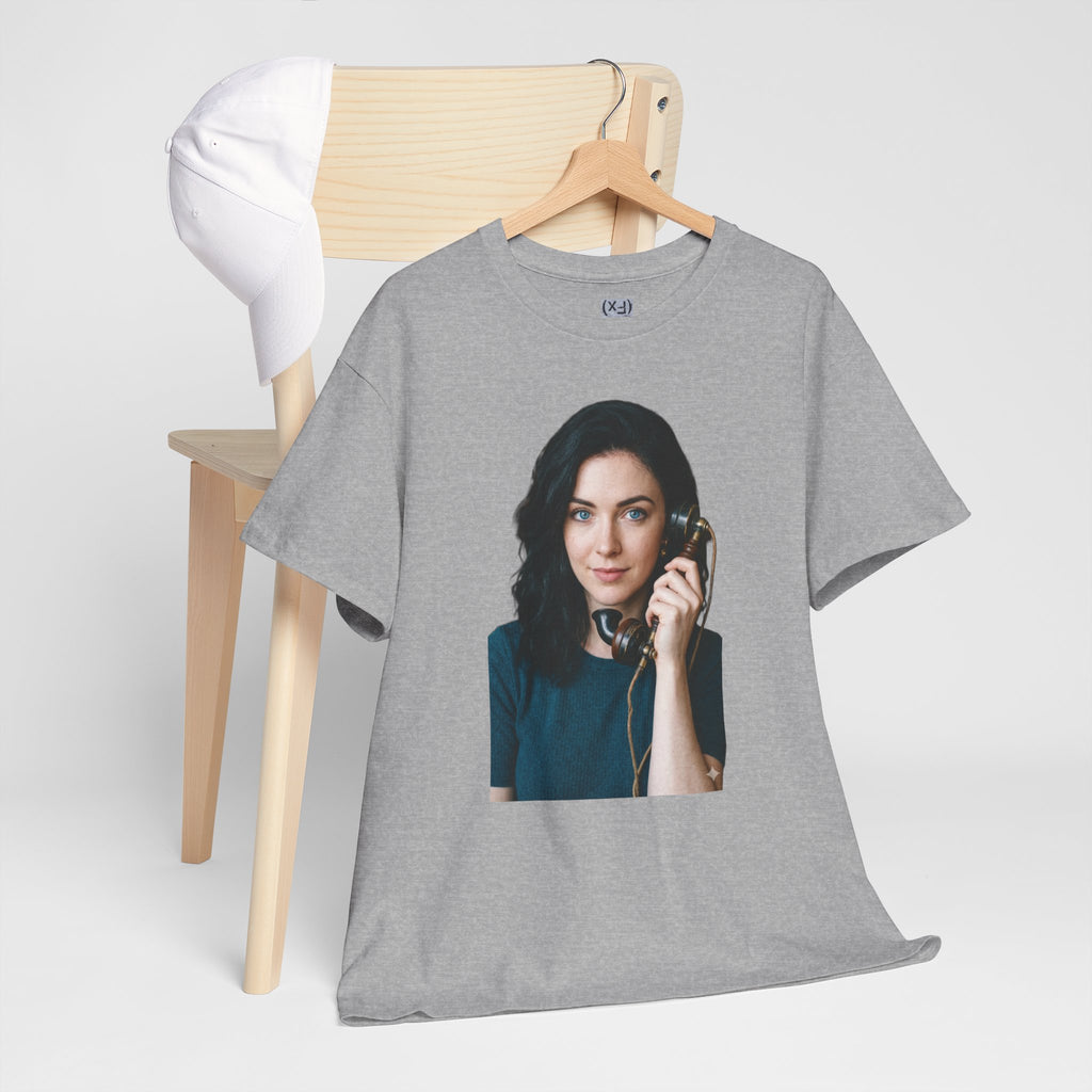 Portrait Graphic Tee — Retro Phone Photo Print T-Shirt Unisex