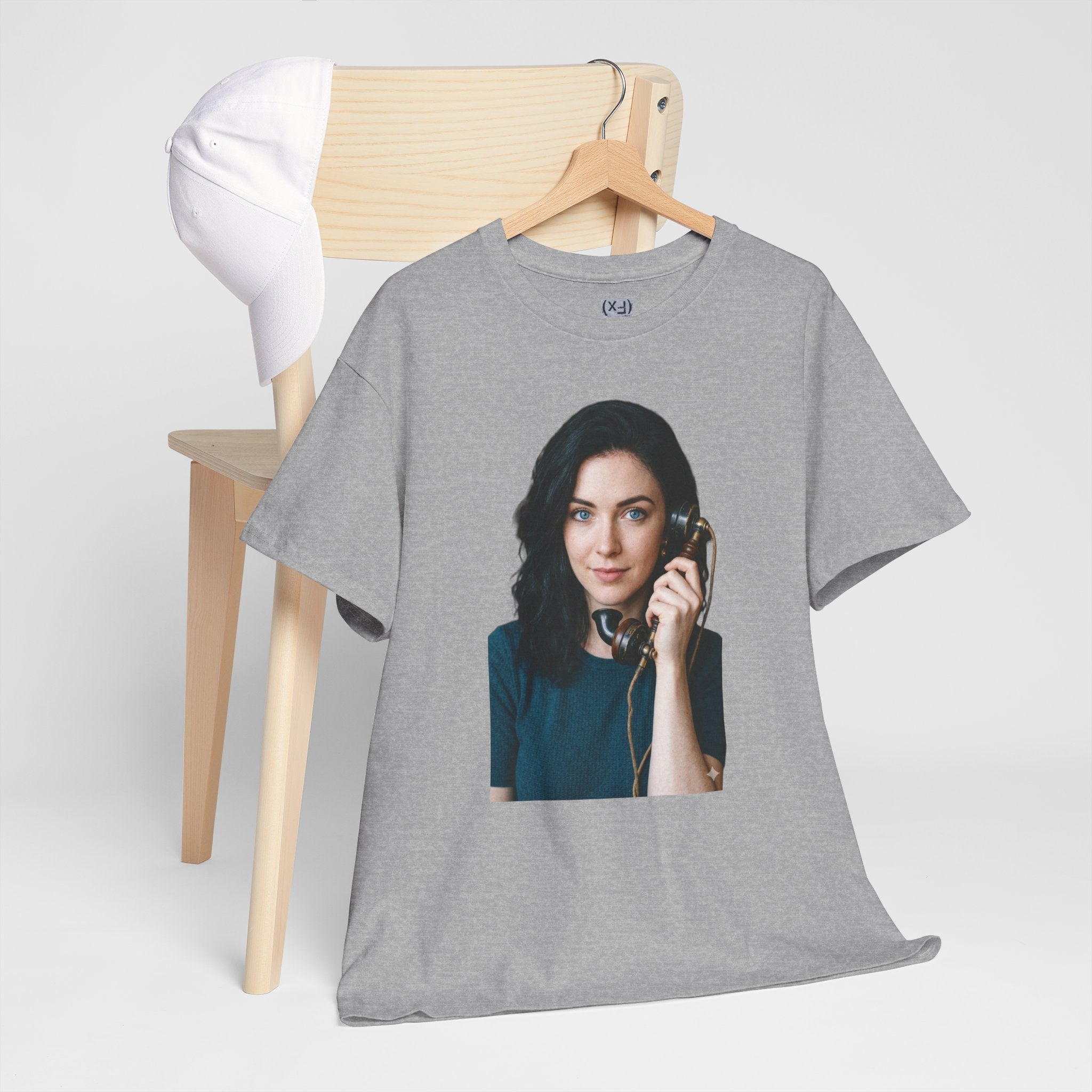 Portrait Graphic Tee — Retro Phone Photo Print T-Shirt Unisex