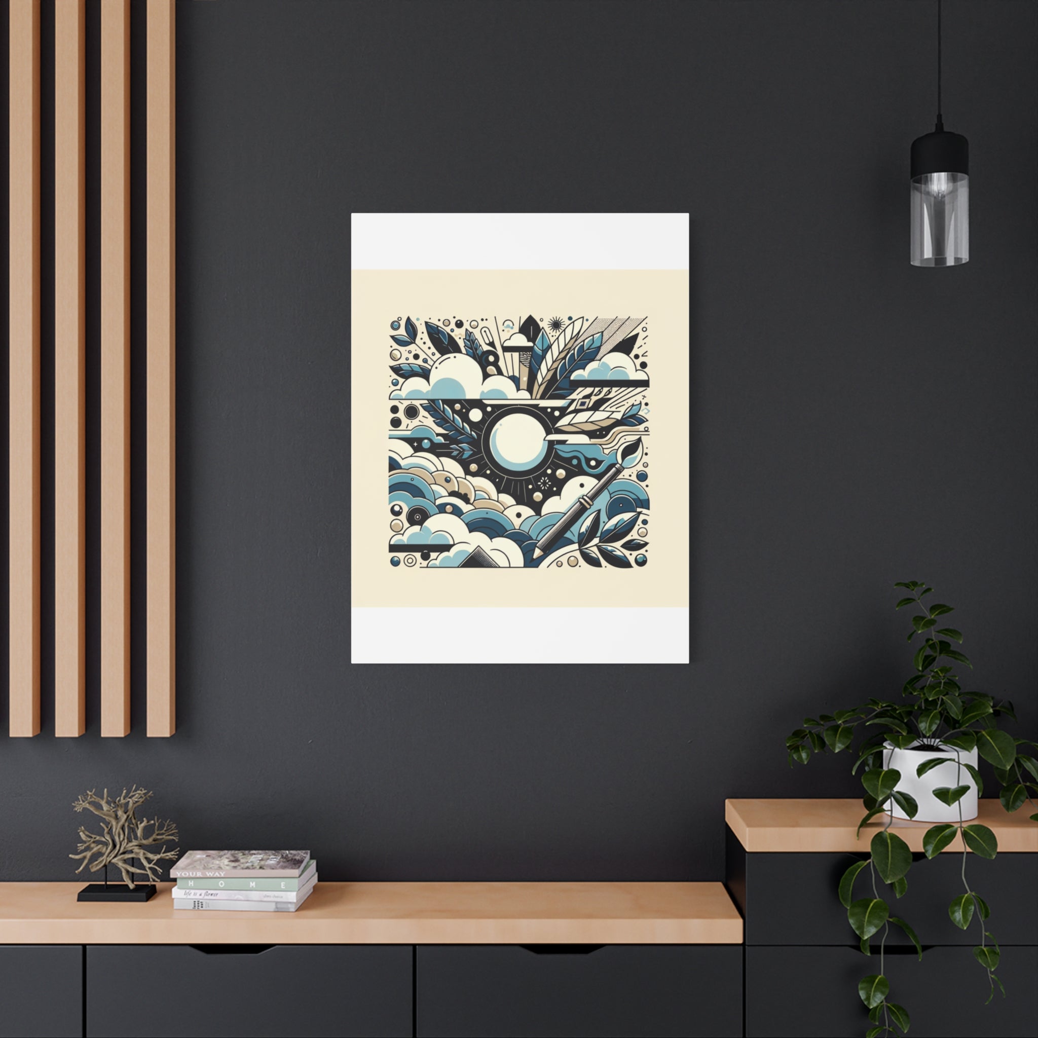 Organic Curves Matte Canvas Wall Art — Calming Office Decor