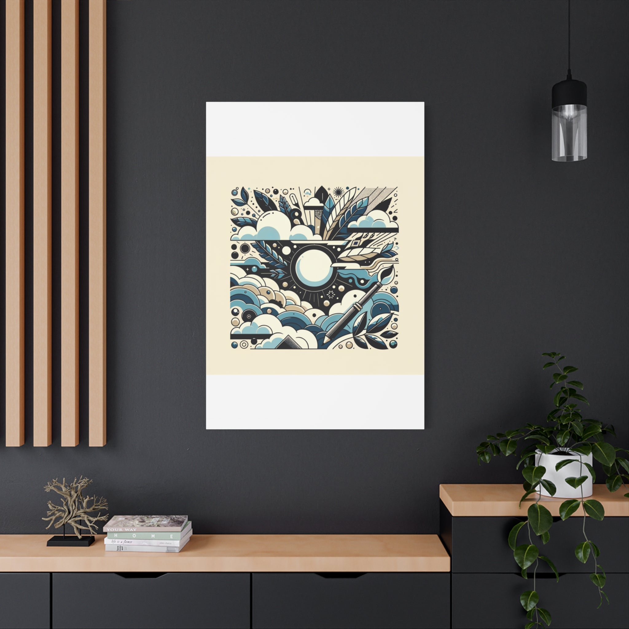 Organic Curves Matte Canvas Wall Art — Calming Office Decor