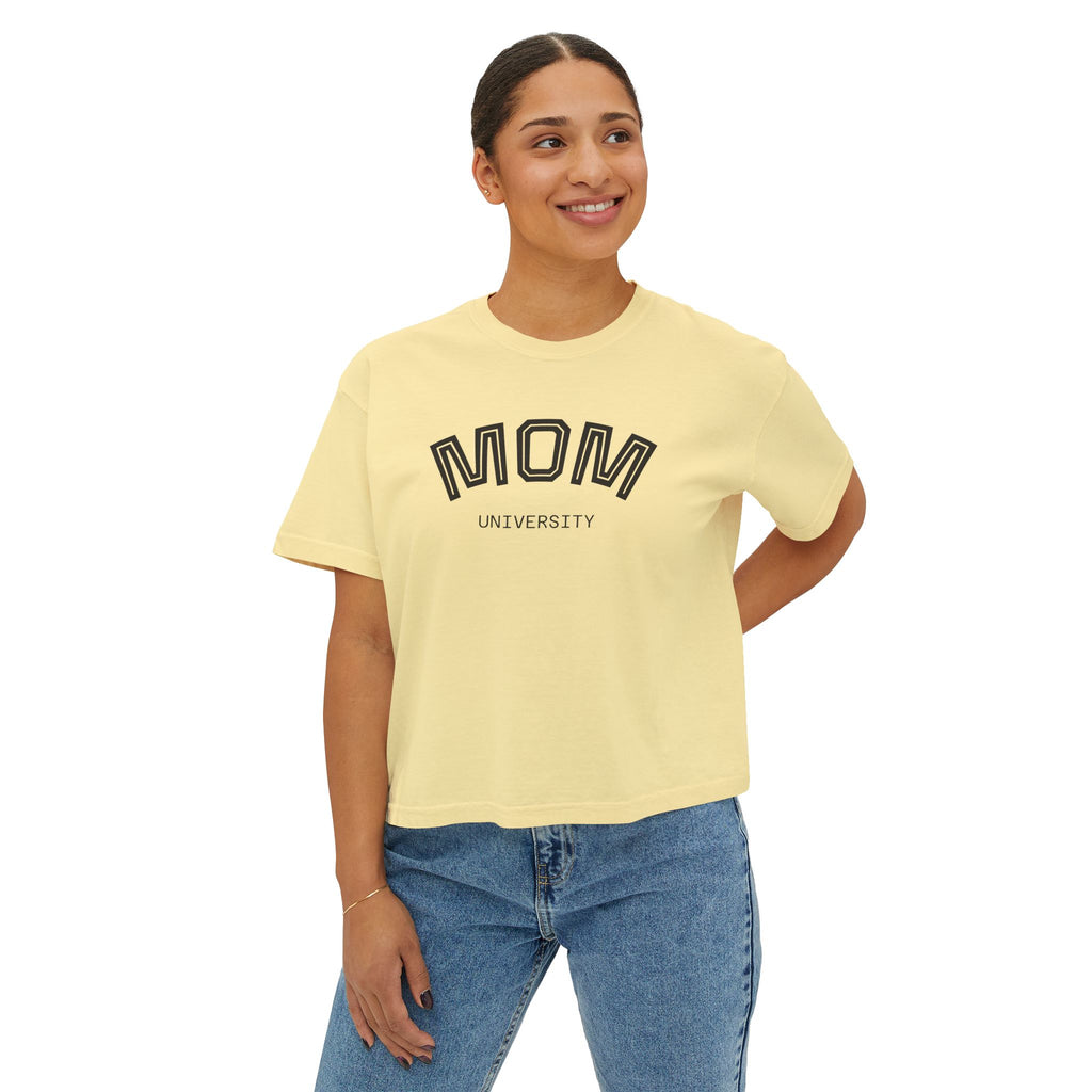 Mom University Boxy Tee Unisex