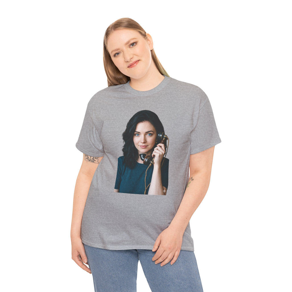 Portrait Graphic Tee — Retro Phone Photo Print T-Shirt Unisex