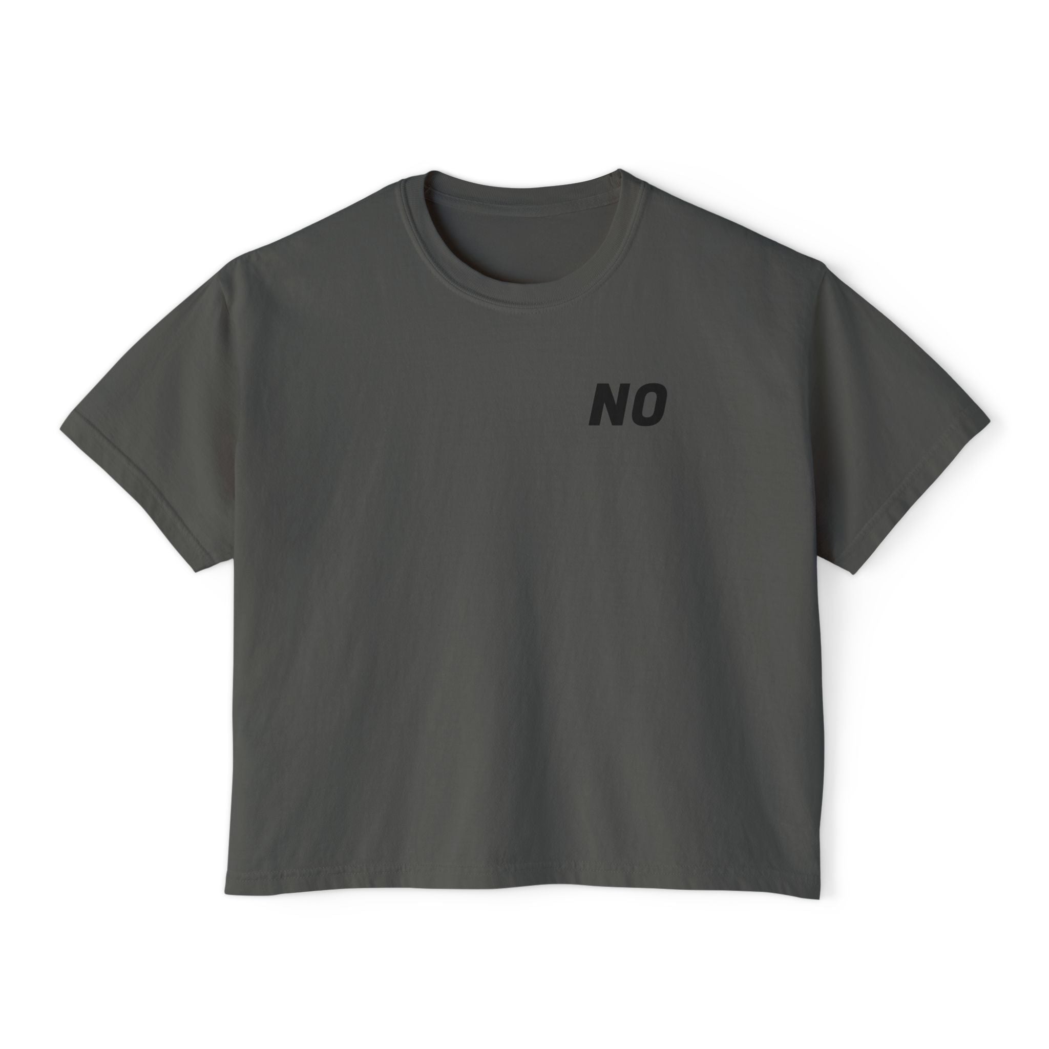 Women's Boxy Tee — Cropped 'NO' Statement Shirt Unisex