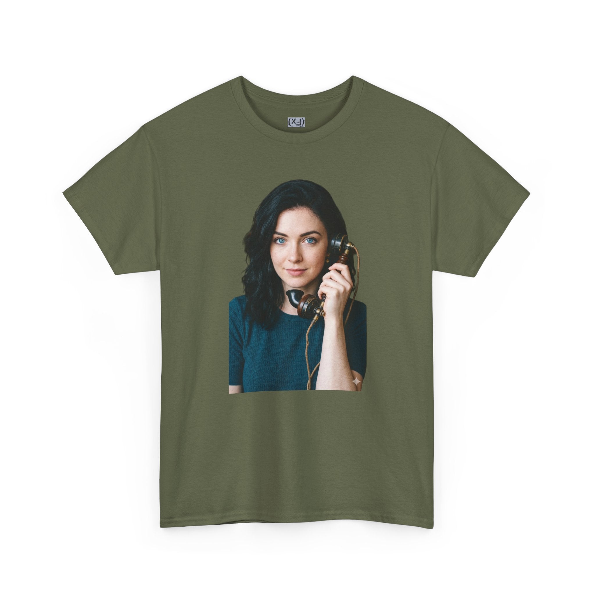 Portrait Graphic Tee — Retro Phone Photo Print T-Shirt Unisex