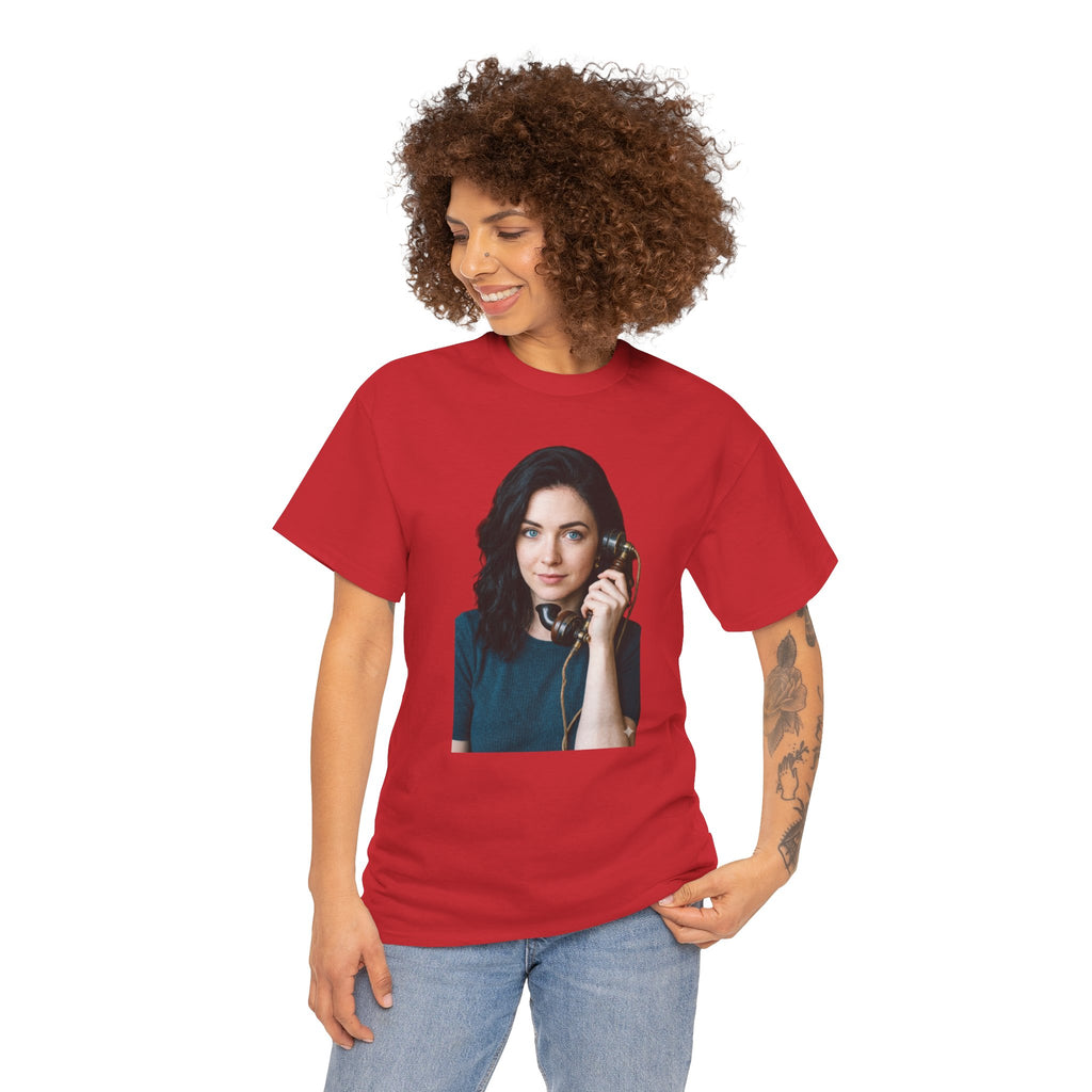 Portrait Graphic Tee — Retro Phone Photo Print T-Shirt Unisex