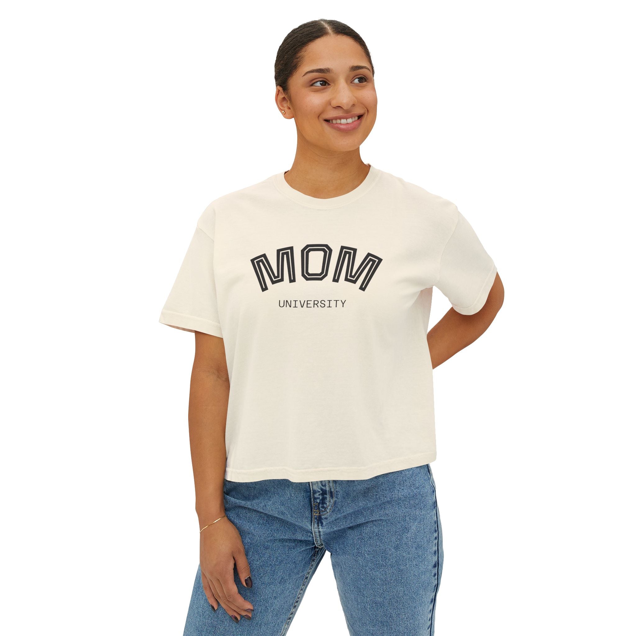 Mom University Boxy Tee Unisex