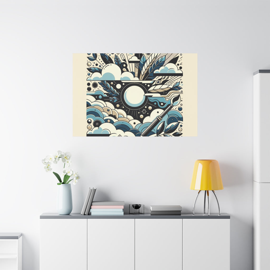Organic Curves Matte Canvas Wall Art — Calming Office Decor