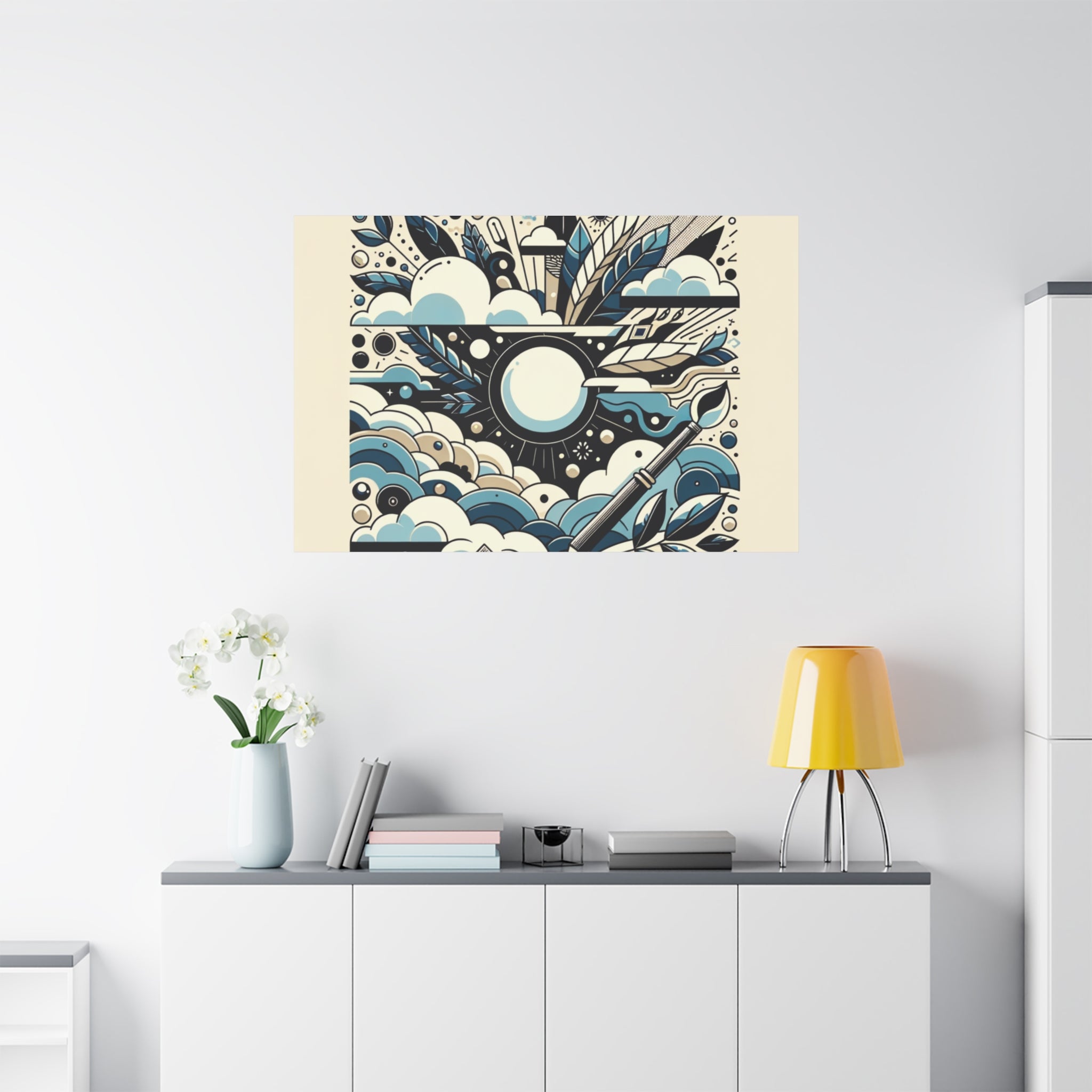 Organic Curves Matte Canvas Wall Art — Calming Office Decor