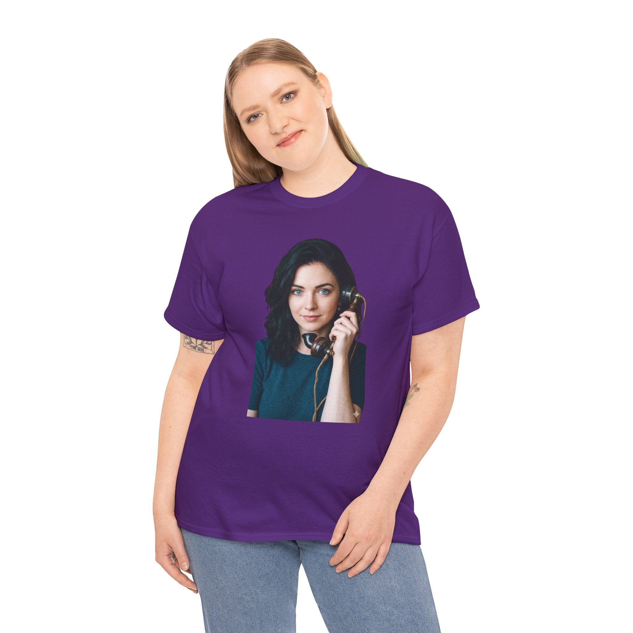 Portrait Graphic Tee — Retro Phone Photo Print T-Shirt Unisex