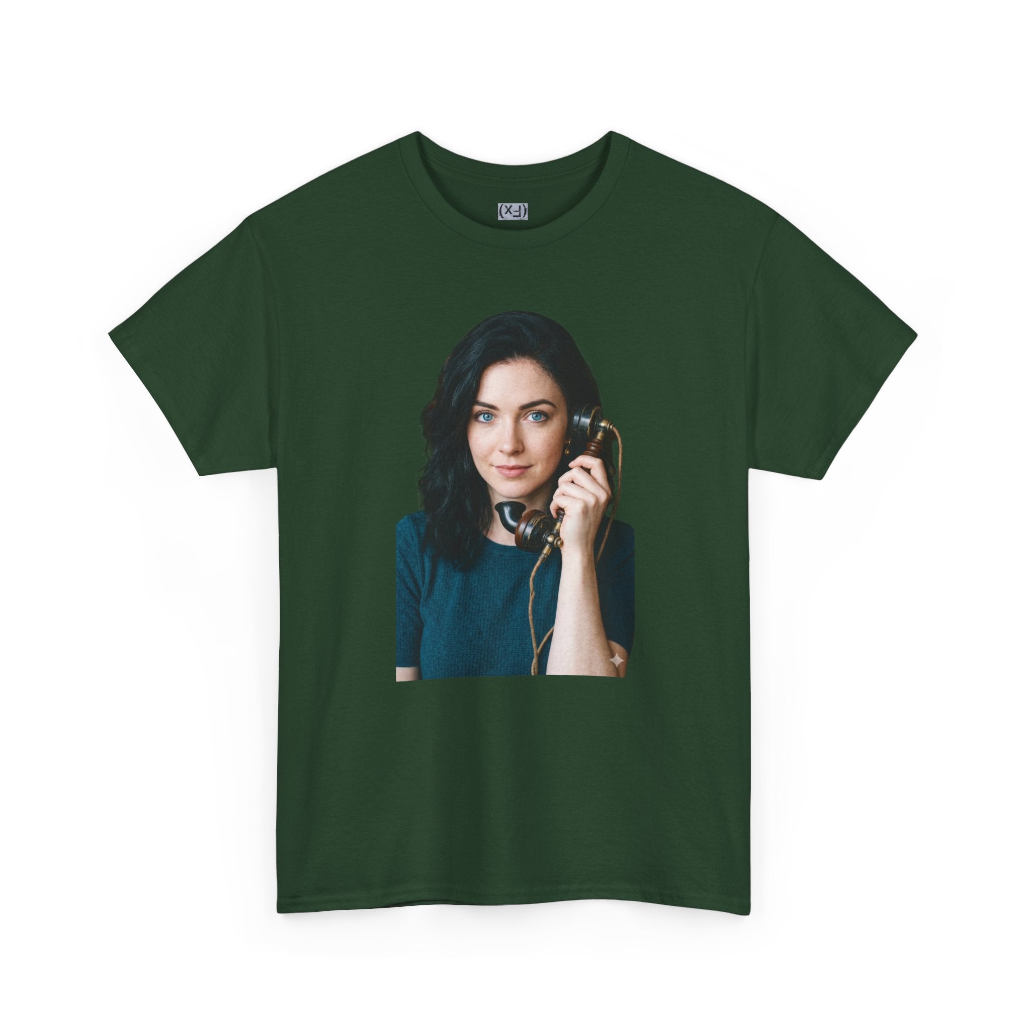 Portrait Graphic Tee — Retro Phone Photo Print T-Shirt Unisex