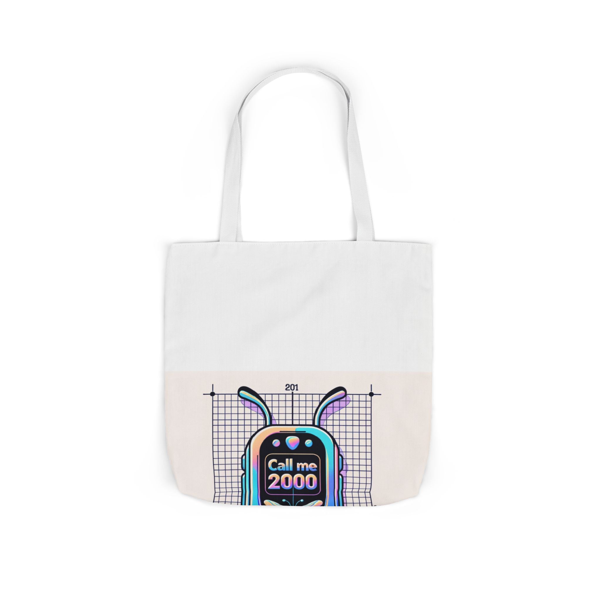 Holographic Y2K Flip Phone Tote Bag