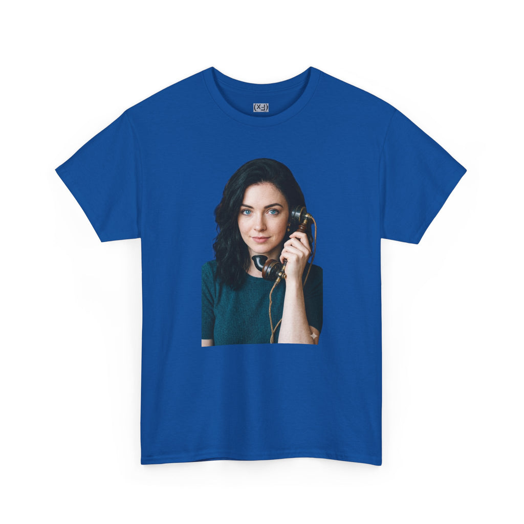 Portrait Graphic Tee — Retro Phone Photo Print T-Shirt Unisex