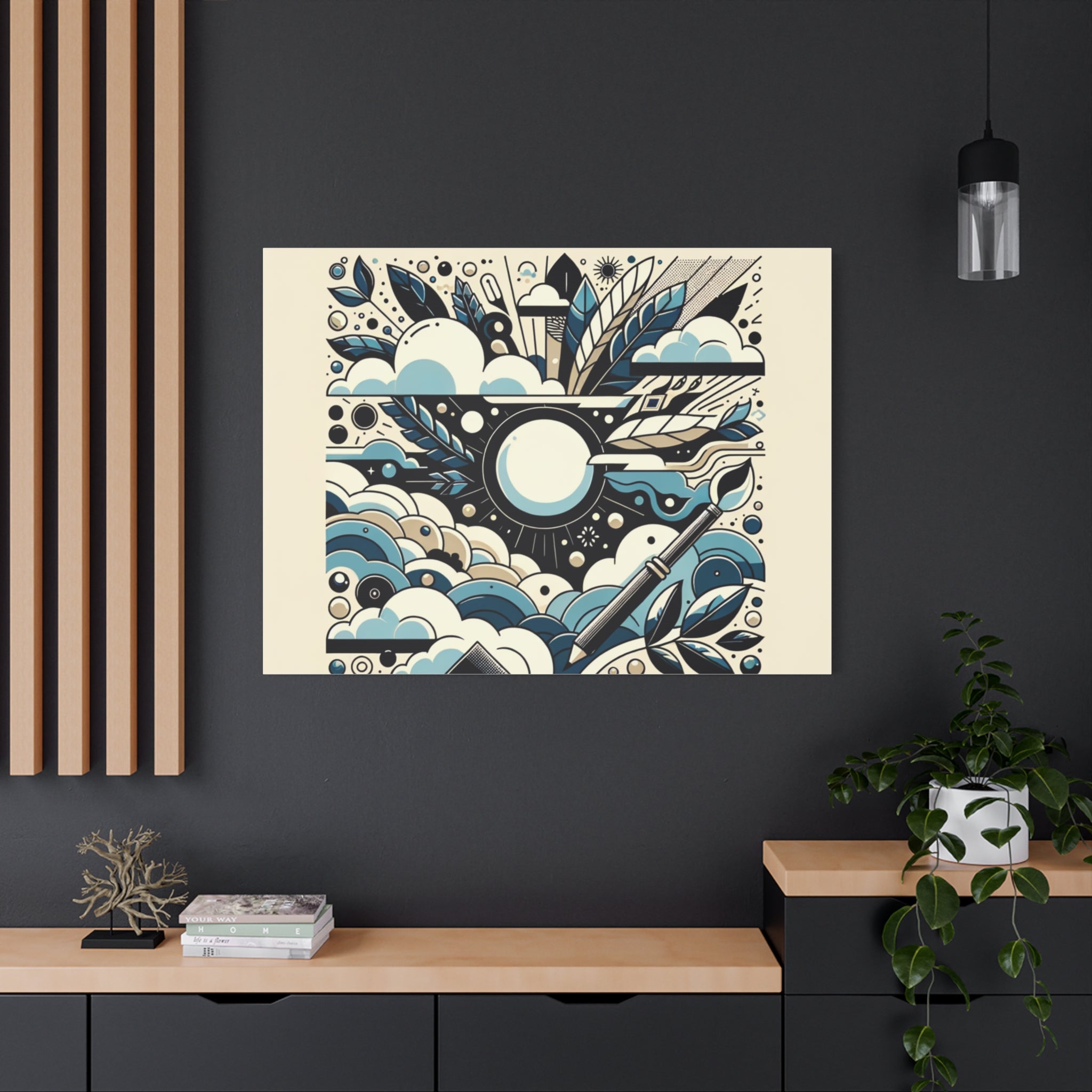 Organic Curves Matte Canvas Wall Art — Calming Office Decor