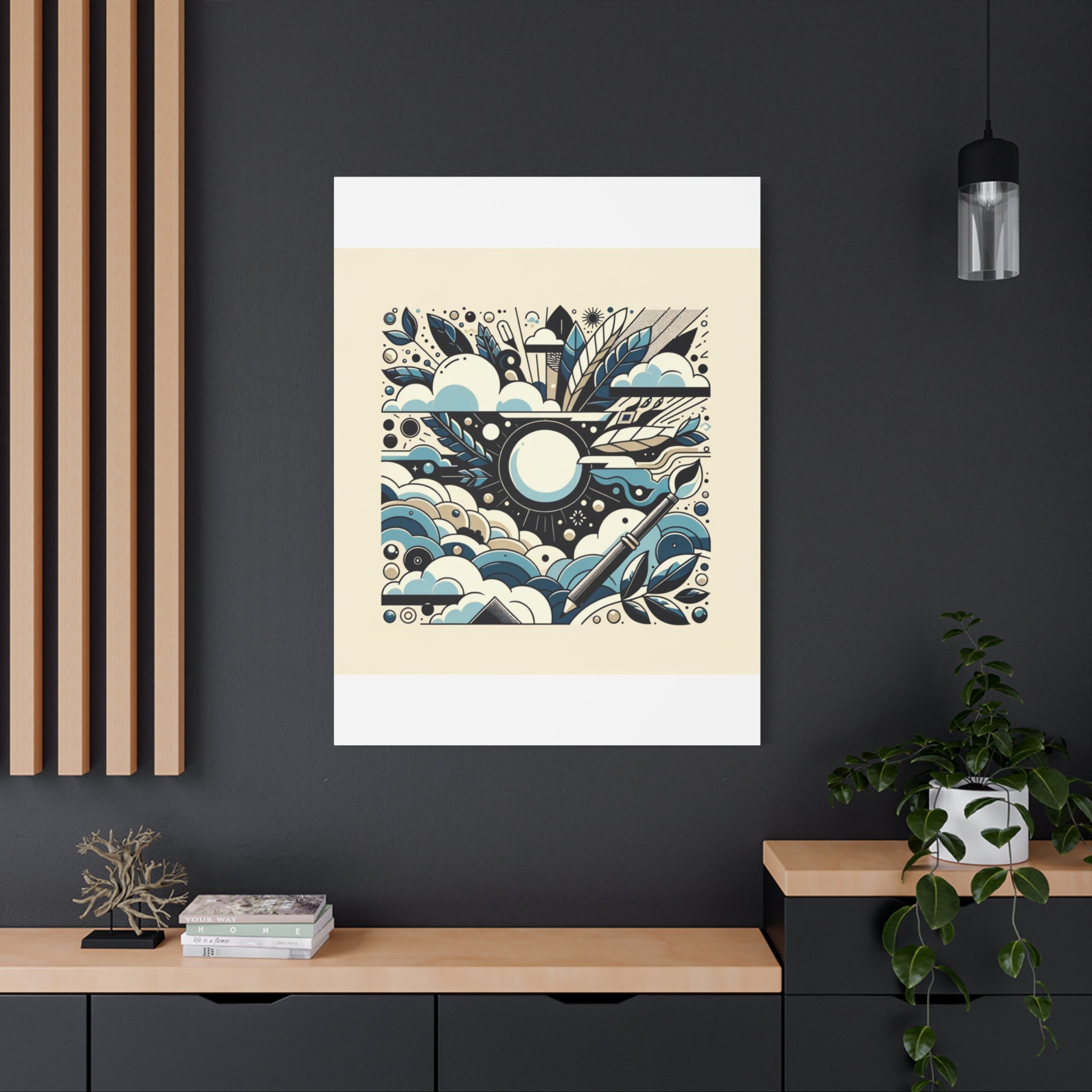 Organic Curves Matte Canvas Wall Art — Calming Office Decor