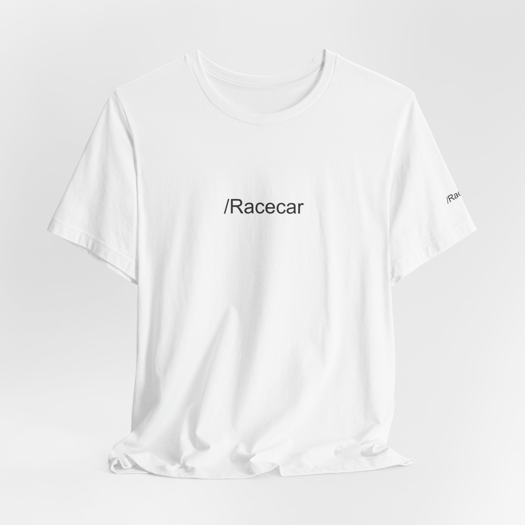 Minimalist Racecar Text T-Shirt Unisex