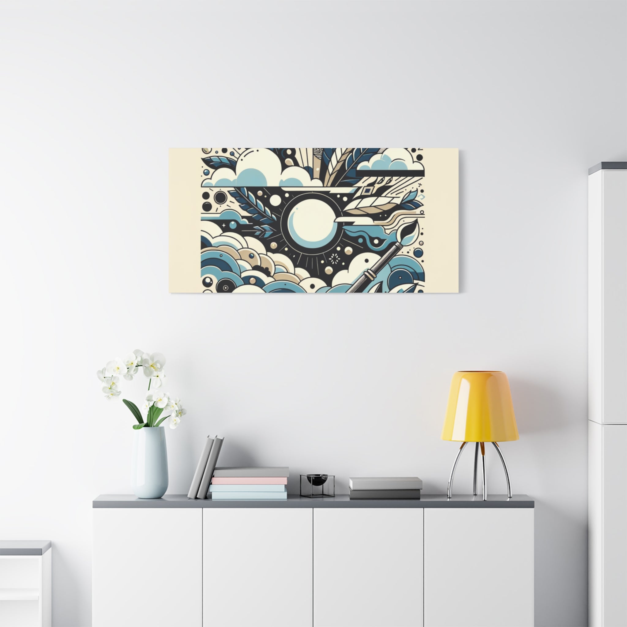 Organic Curves Matte Canvas Wall Art — Calming Office Decor