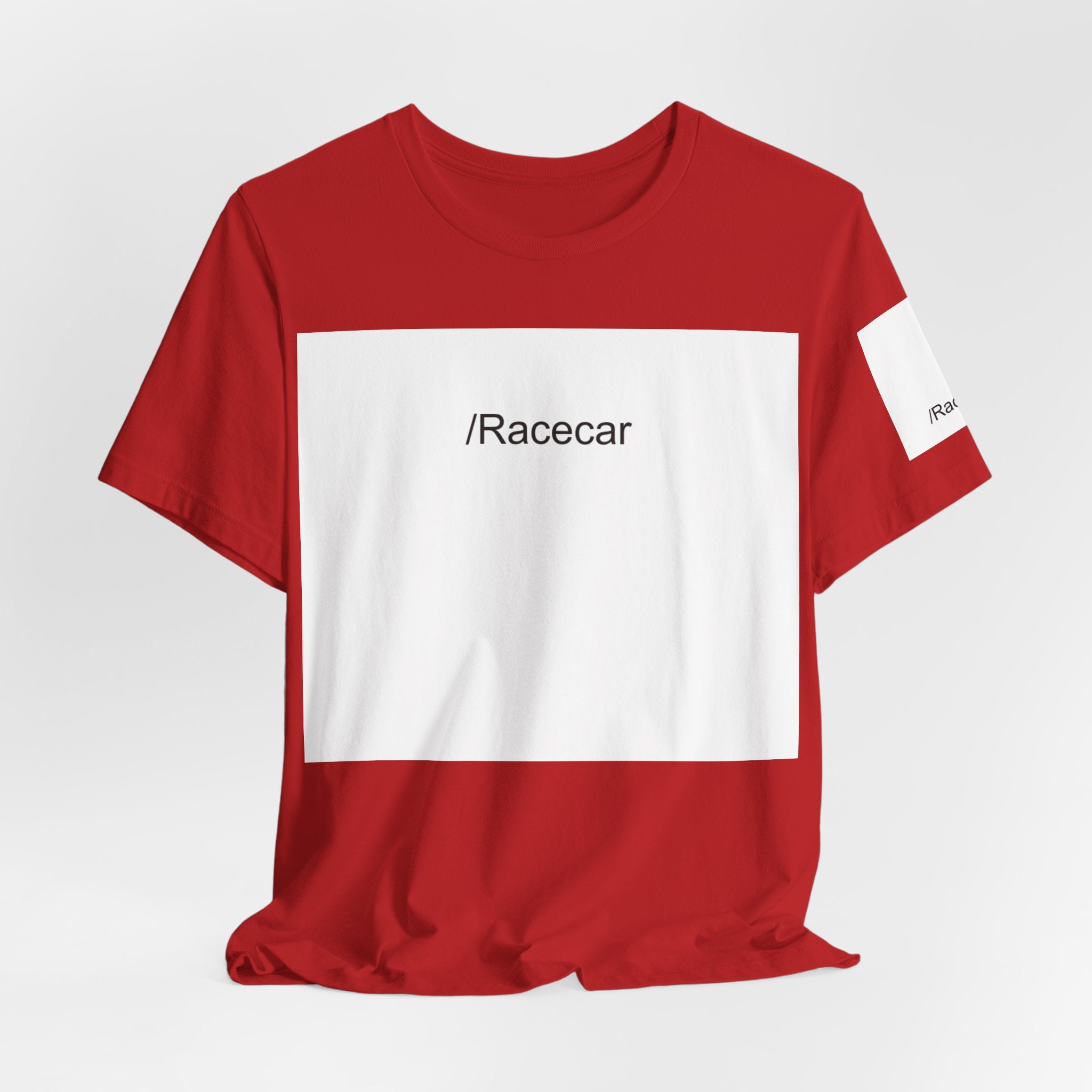 Minimalist Racecar Text T-Shirt Unisex