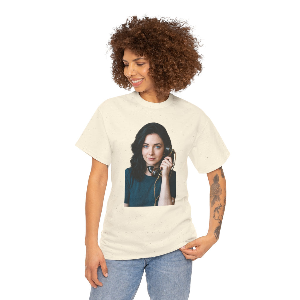 Portrait Graphic Tee — Retro Phone Photo Print T-Shirt Unisex