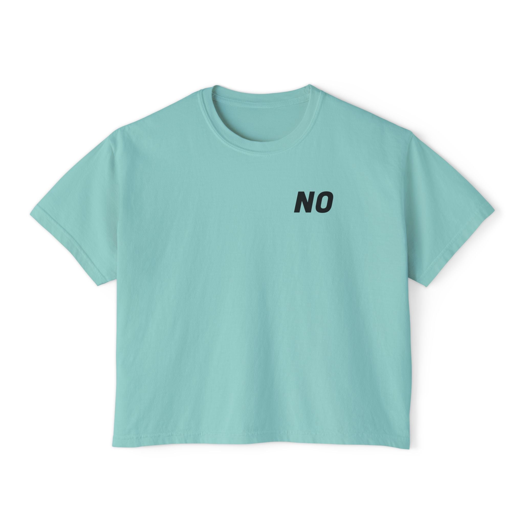 Women's Boxy Tee — Cropped 'NO' Statement Shirt Unisex