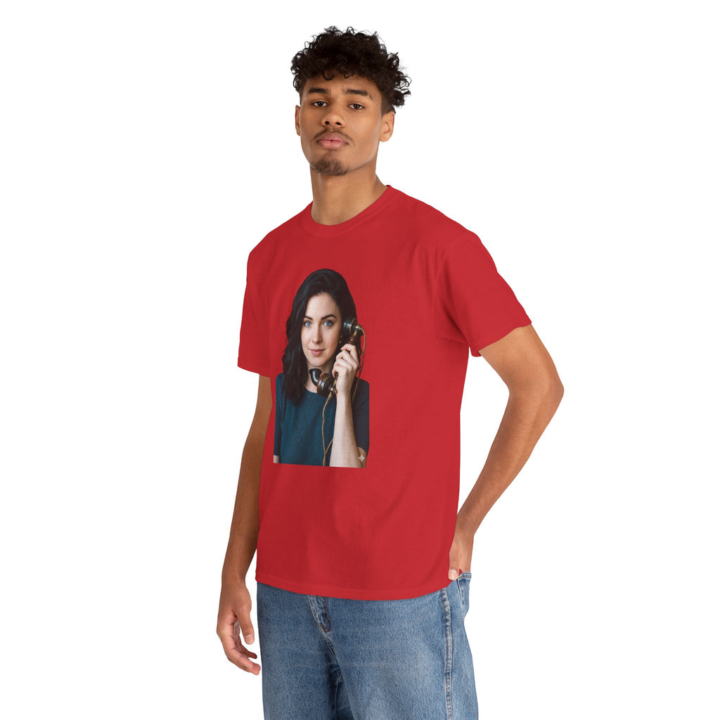 Portrait Graphic Tee — Retro Phone Photo Print T-Shirt Unisex