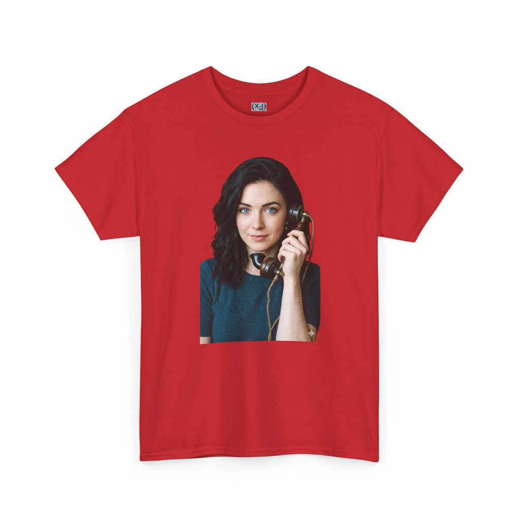 Portrait Graphic Tee — Retro Phone Photo Print T-Shirt Unisex
